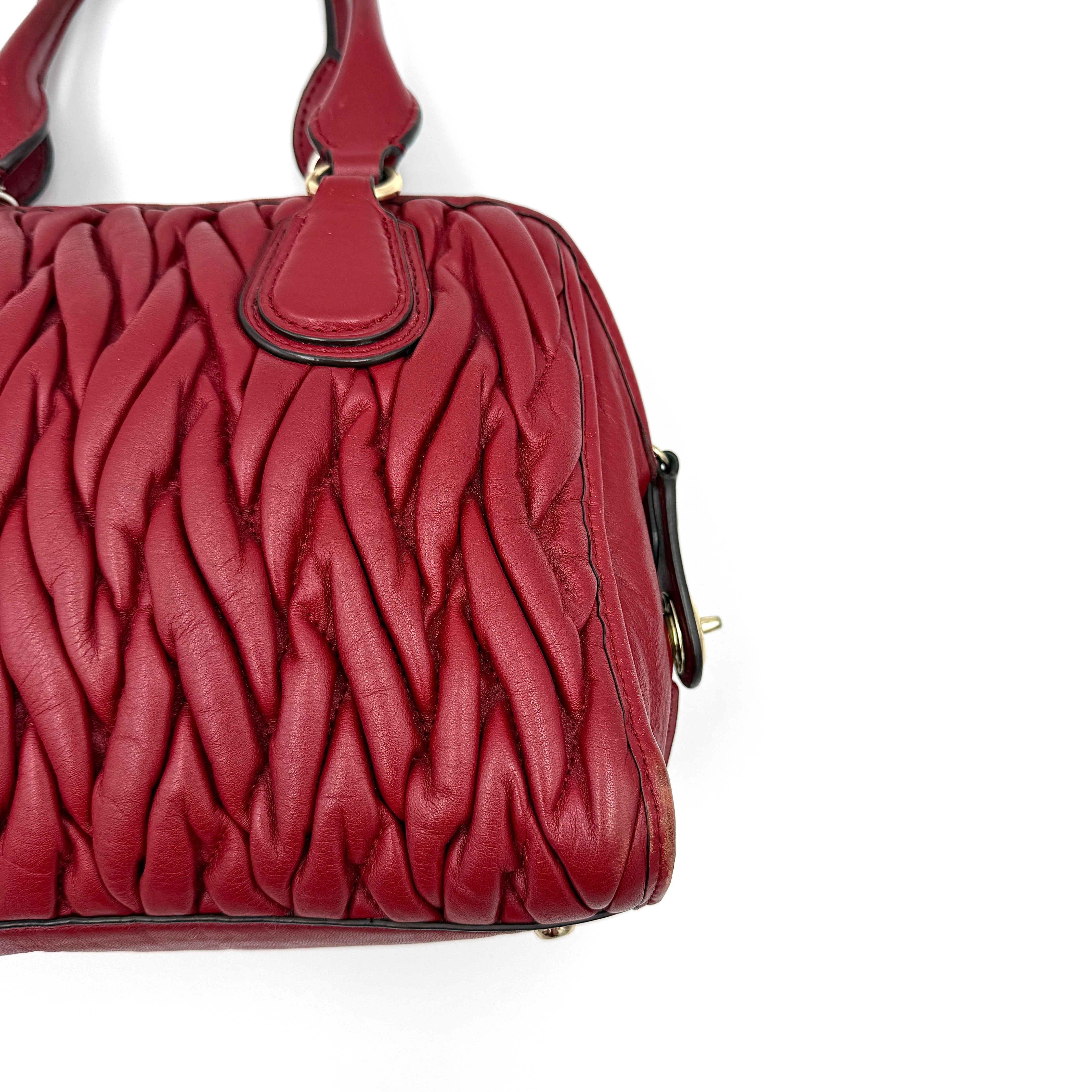 Coach Nolita Matelasse Handbag Red