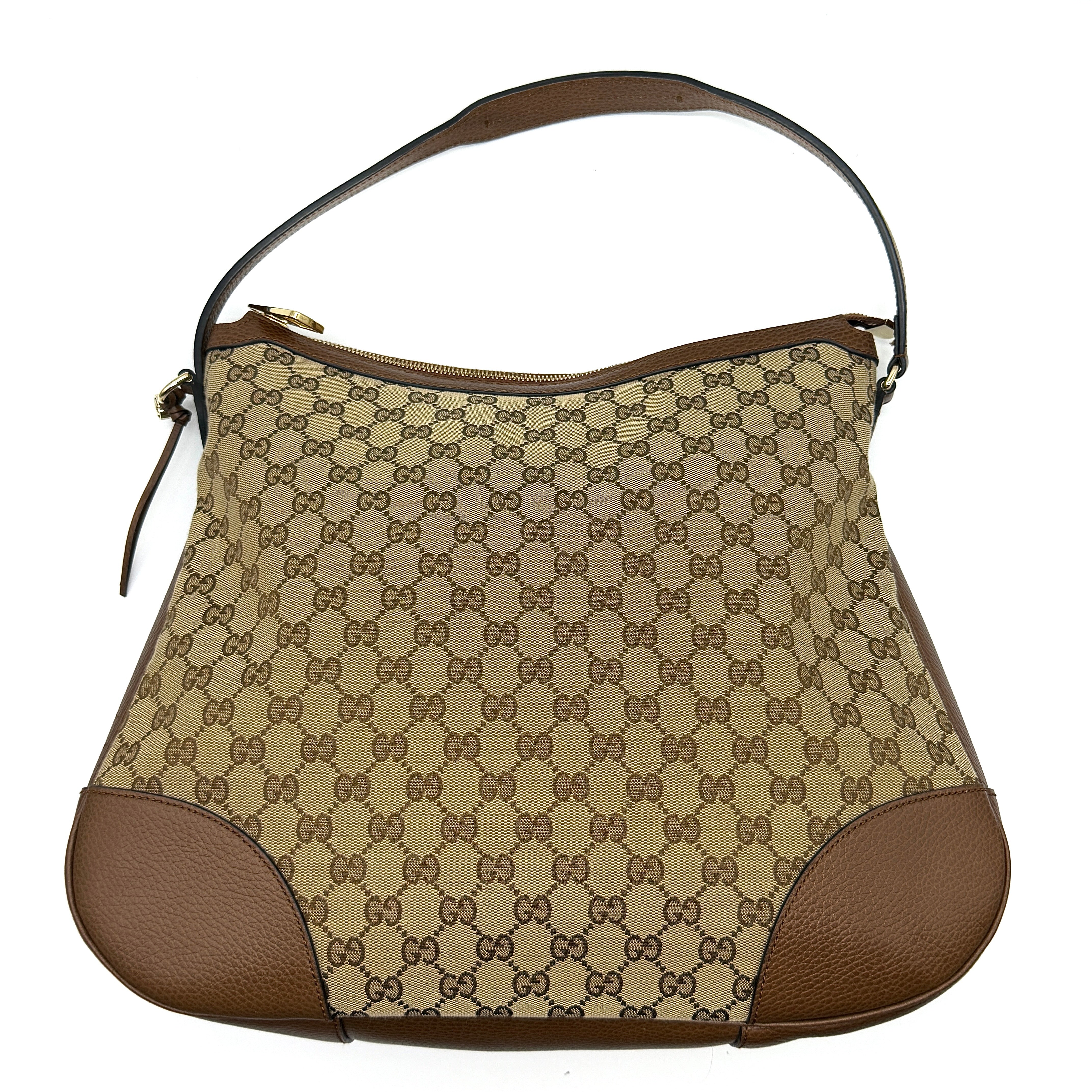 Gucci GG Monogram Bree Hobo Shoulder Bag Brown