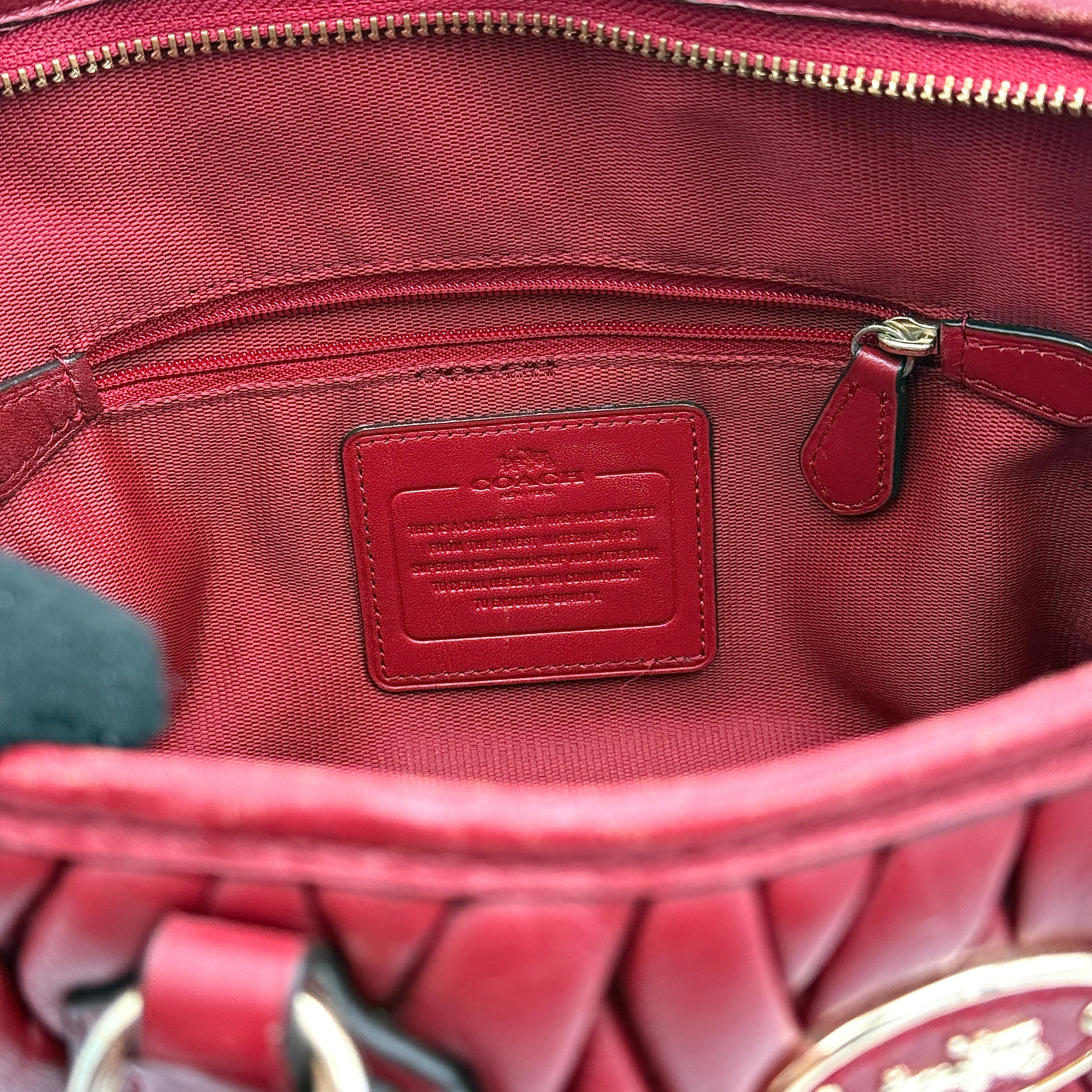 Coach Nolita Matelasse Handbag Red