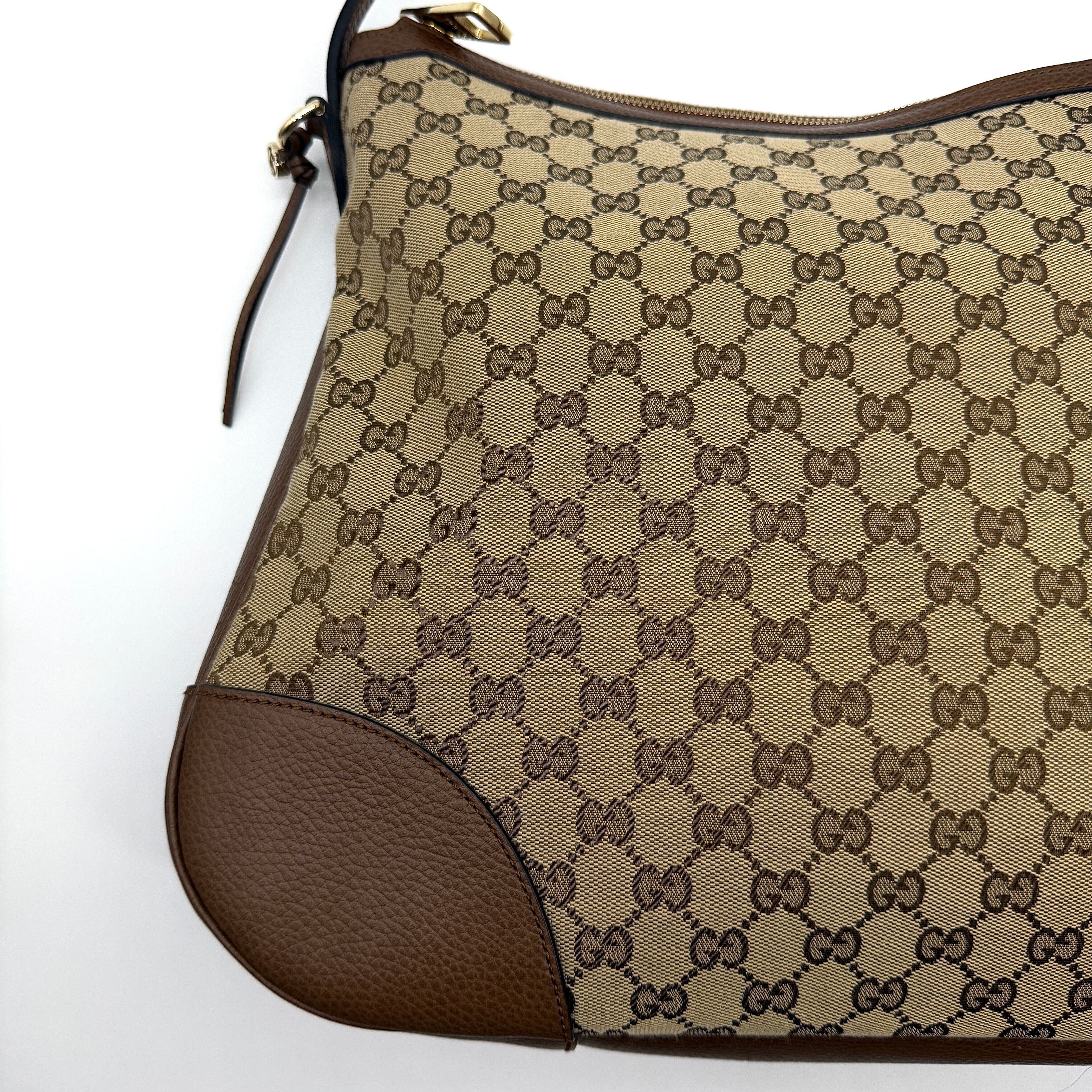 Gucci GG Monogram Bree Hobo Shoulder Bag Brown