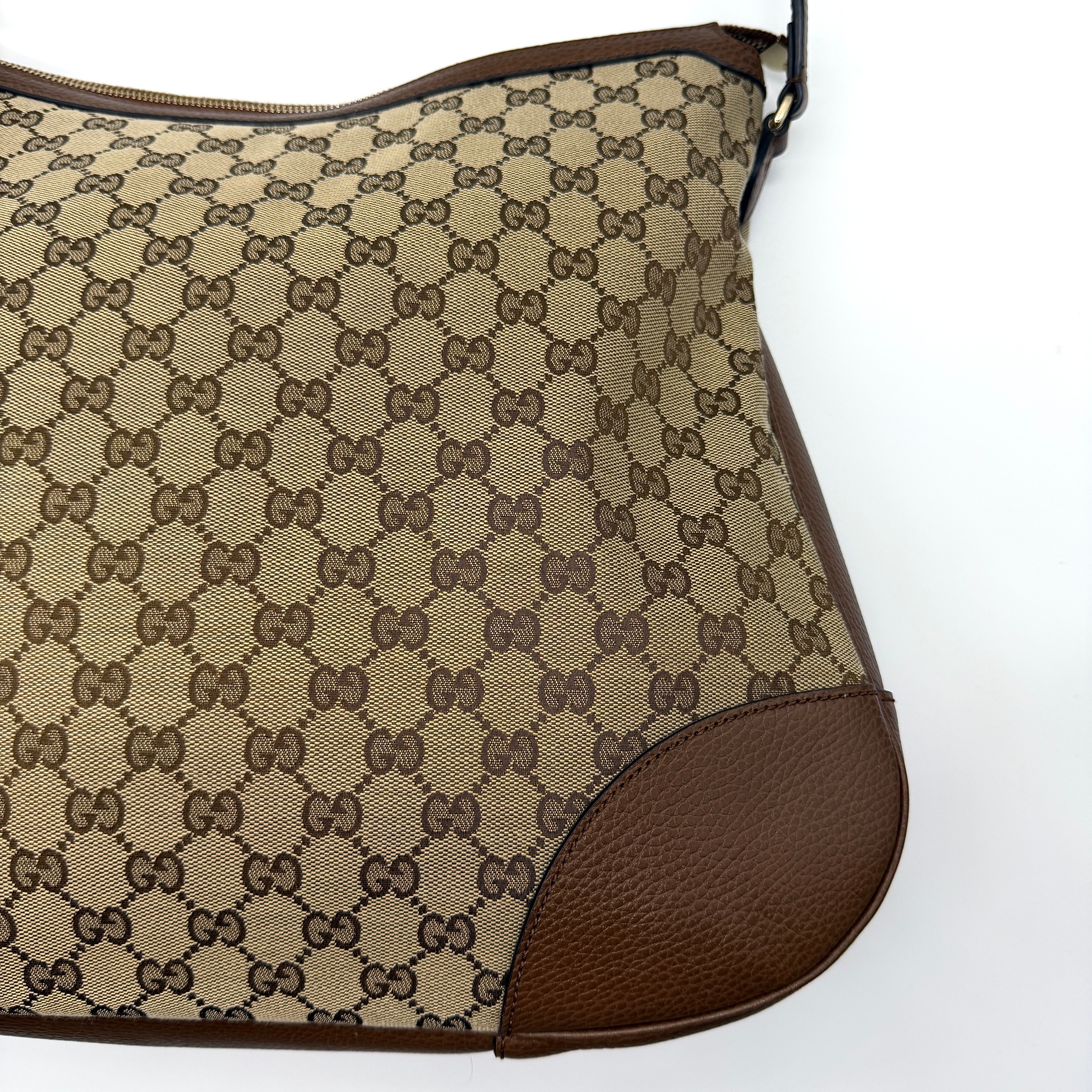 Gucci GG Monogram Bree Hobo Shoulder Bag Brown