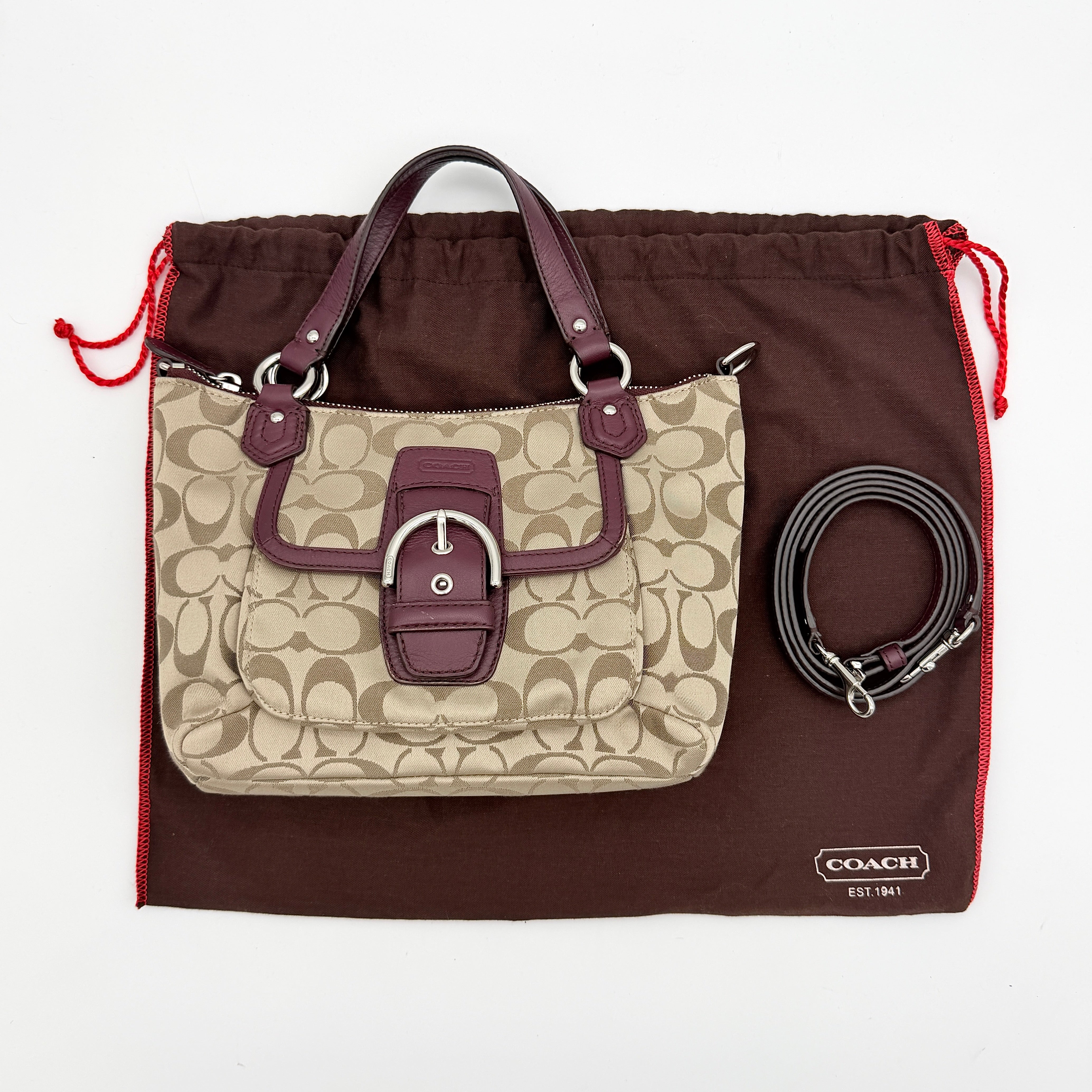 Coach 2Way Y2K Soho Shoulder Bag Dark Purple/Beige