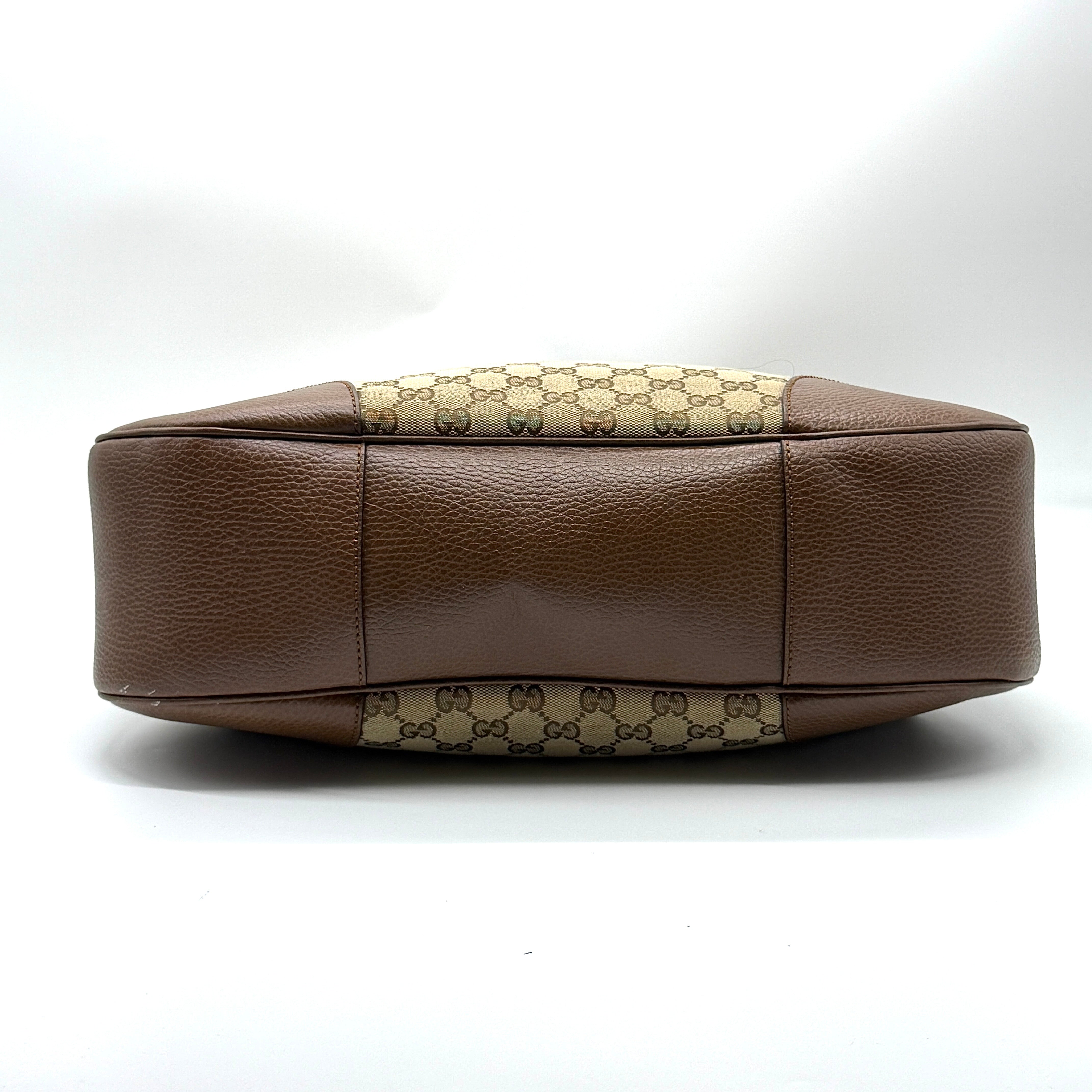 Gucci GG Monogram Bree Hobo Shoulder Bag Brown