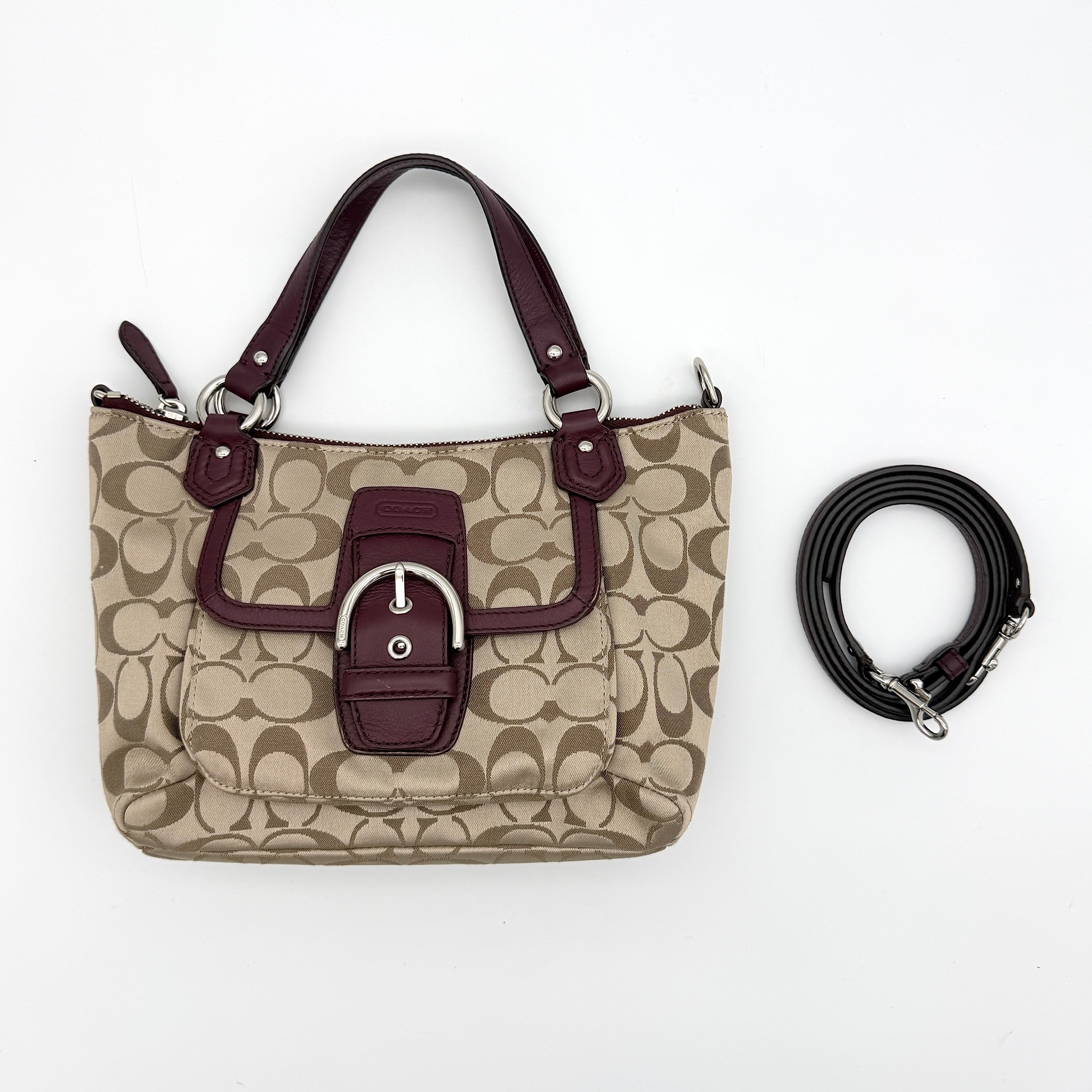 Coach 2Way Y2K Soho Shoulder Bag Dark Purple/Beige