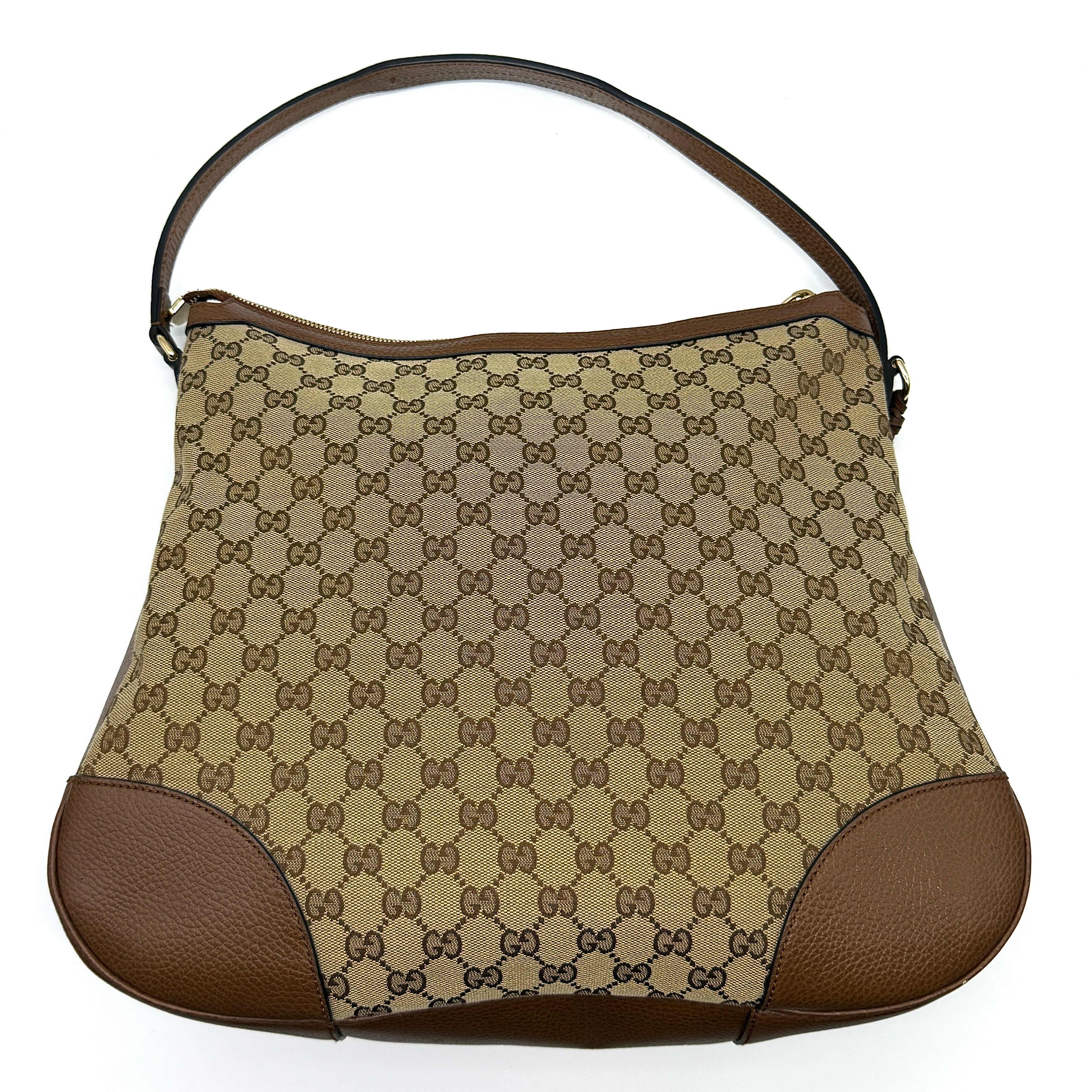 Gucci GG Monogram Bree Hobo Shoulder Bag Brown