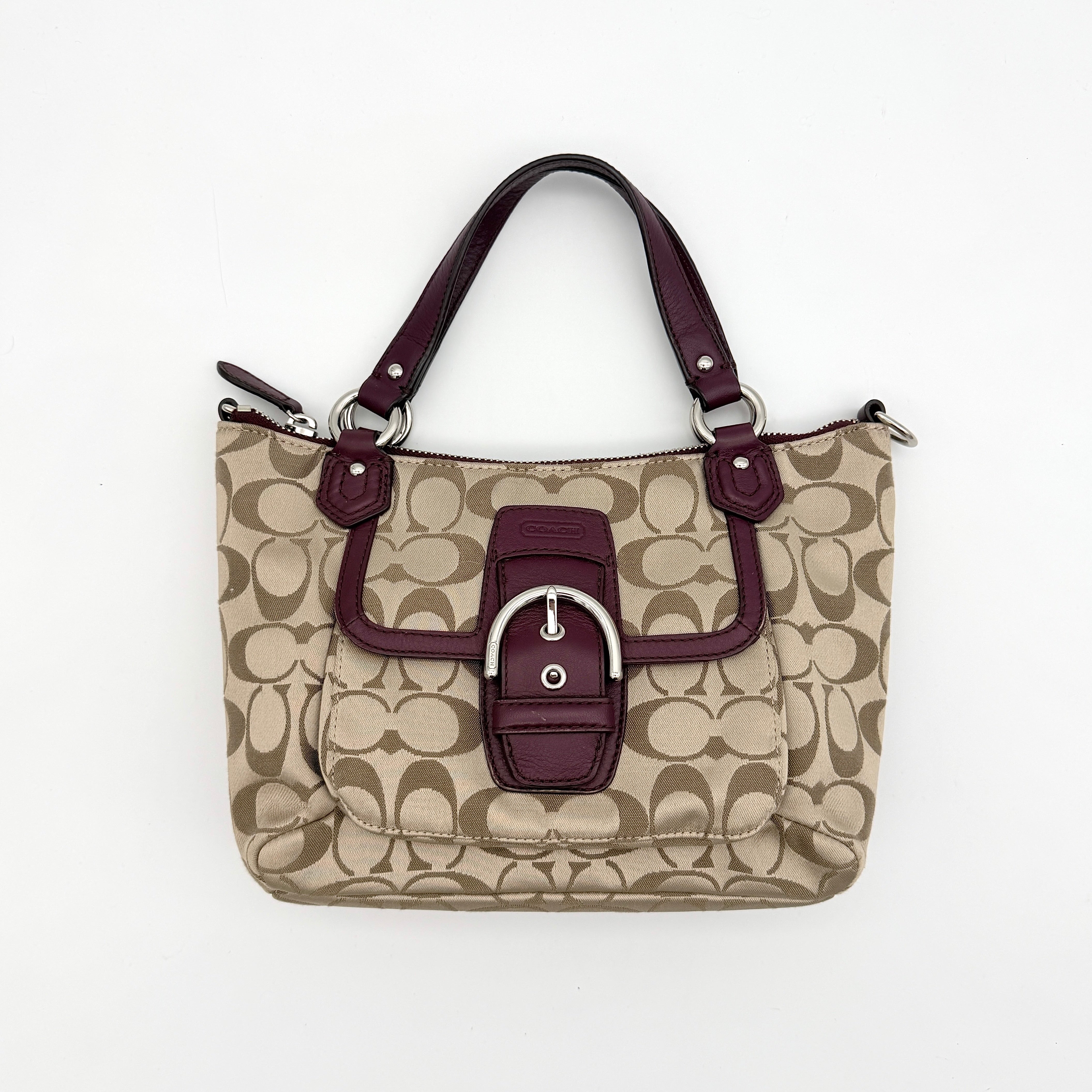 Coach 2Way Y2K Soho Shoulder Bag Dark Purple/Beige