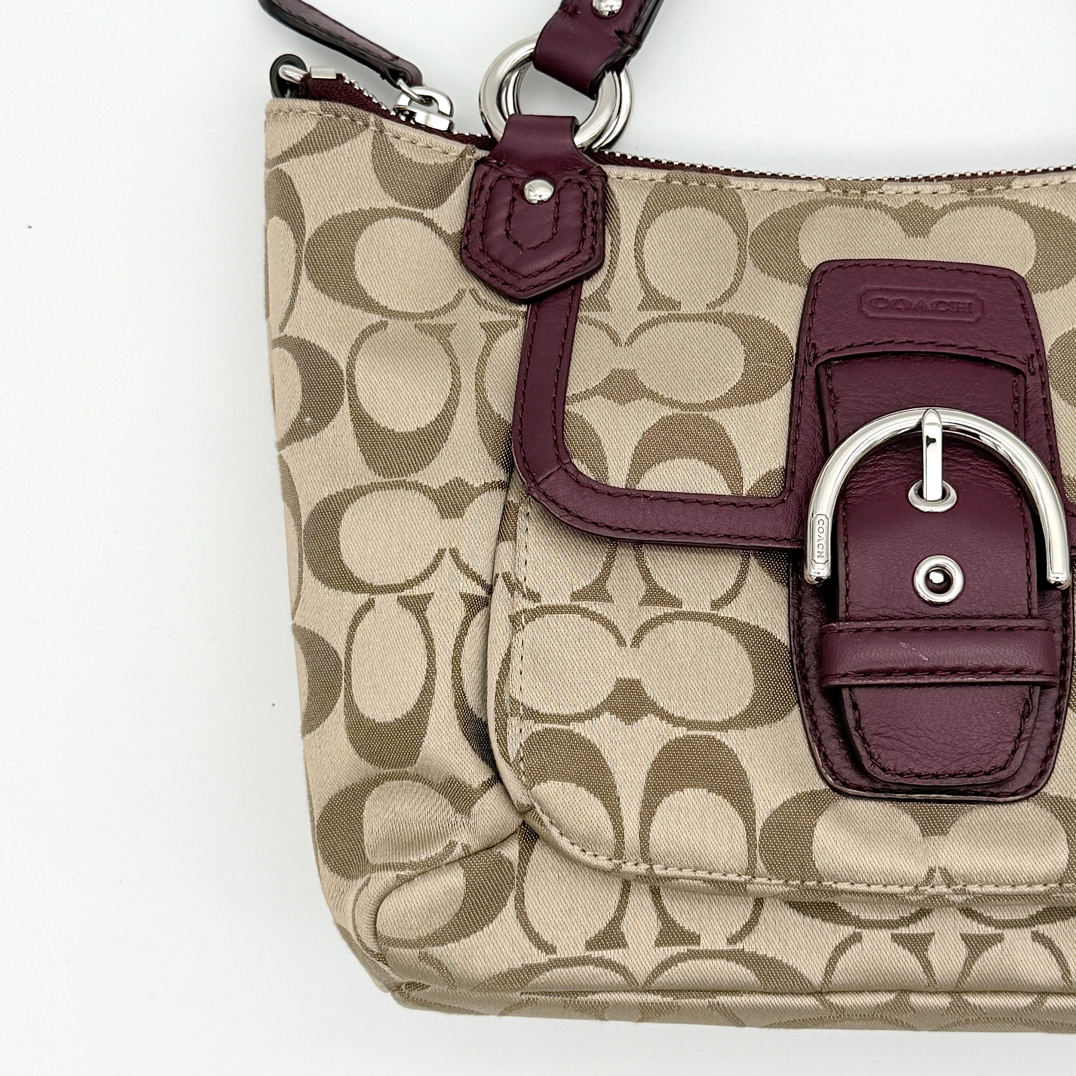 Coach 2Way Y2K Soho Shoulder Bag Dark Purple/Beige
