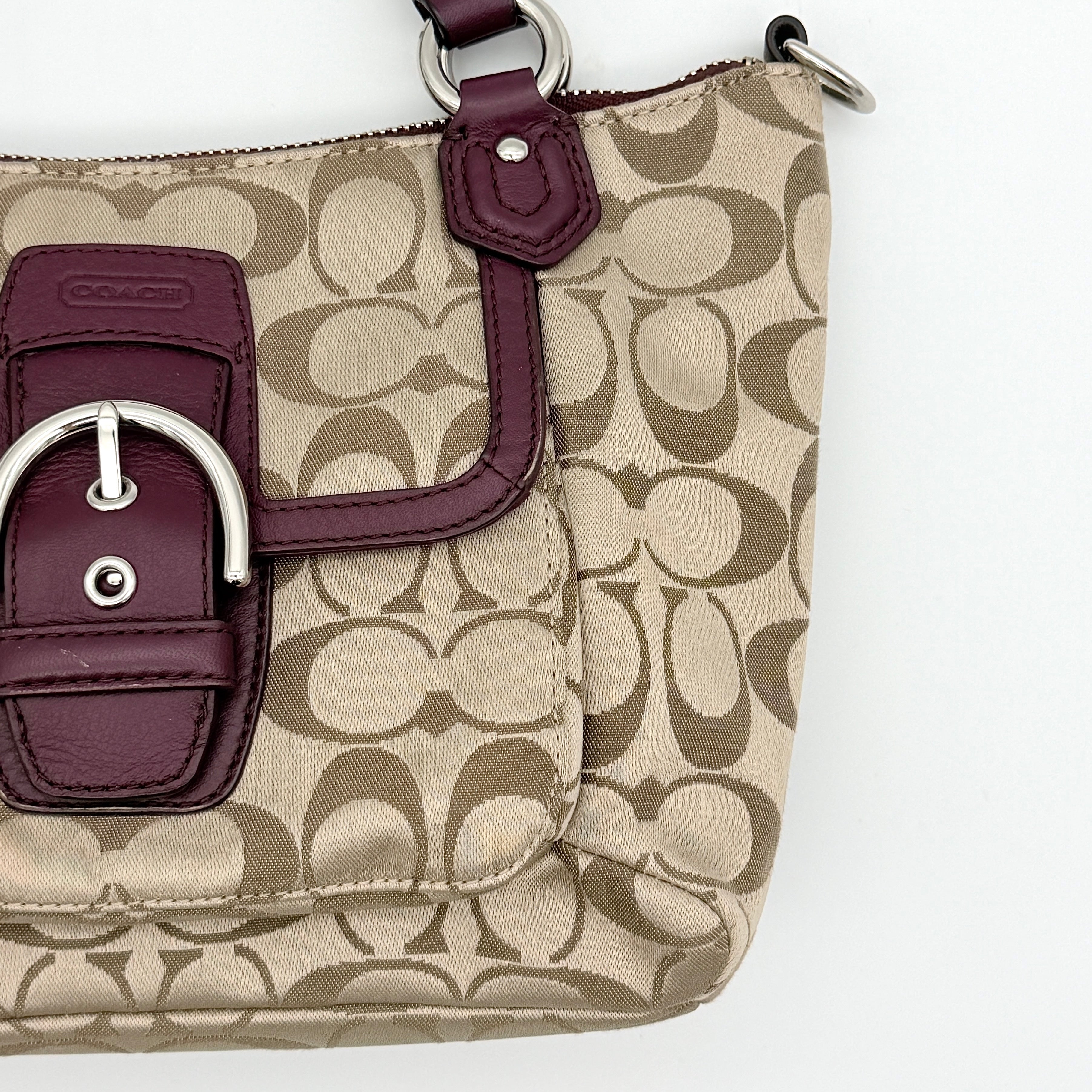 Coach 2Way Y2K Soho Shoulder Bag Dark Purple/Beige
