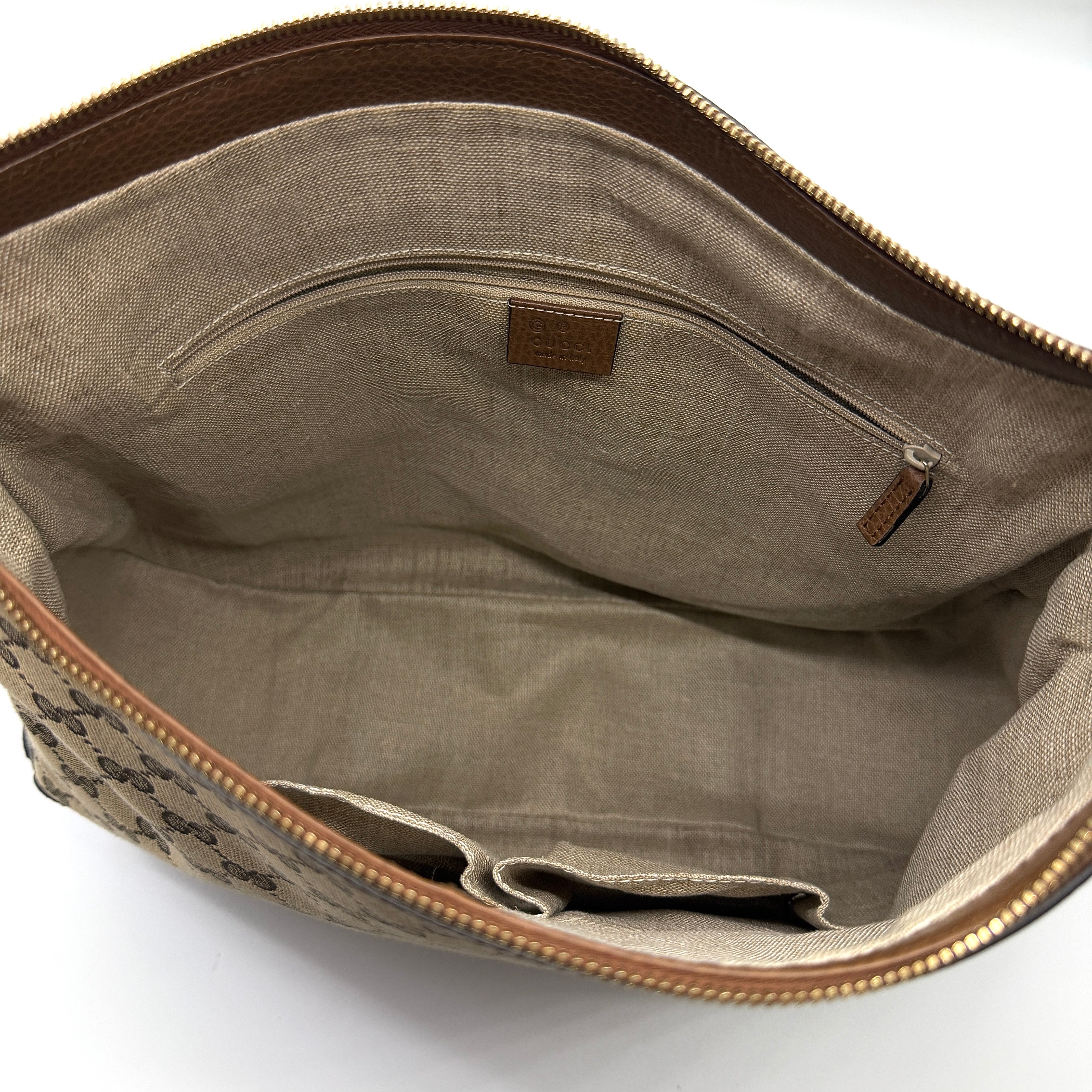 Gucci GG Monogram Bree Hobo Shoulder Bag Brown