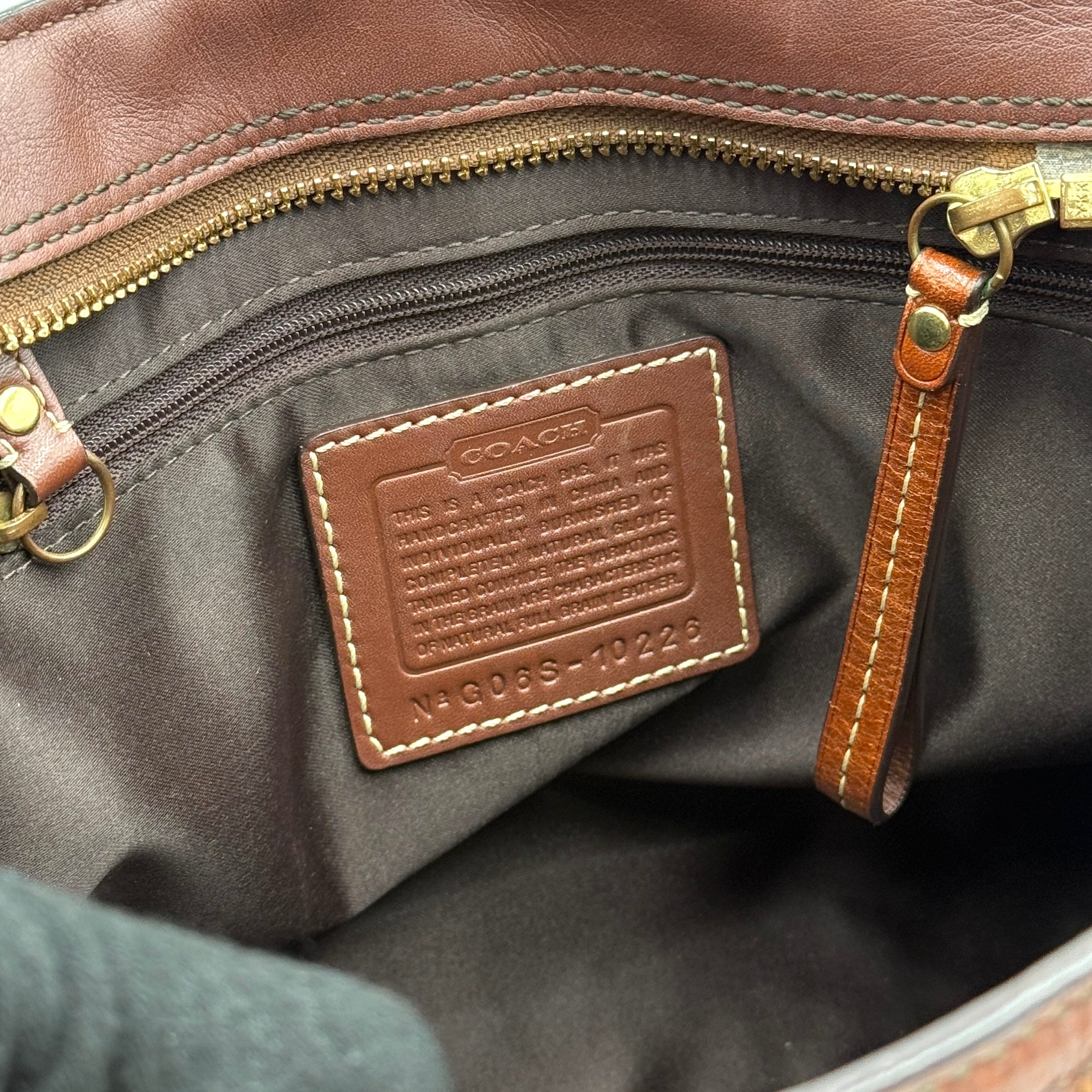 Coach Signature Hampton Embossed Shoulder Bag Brown