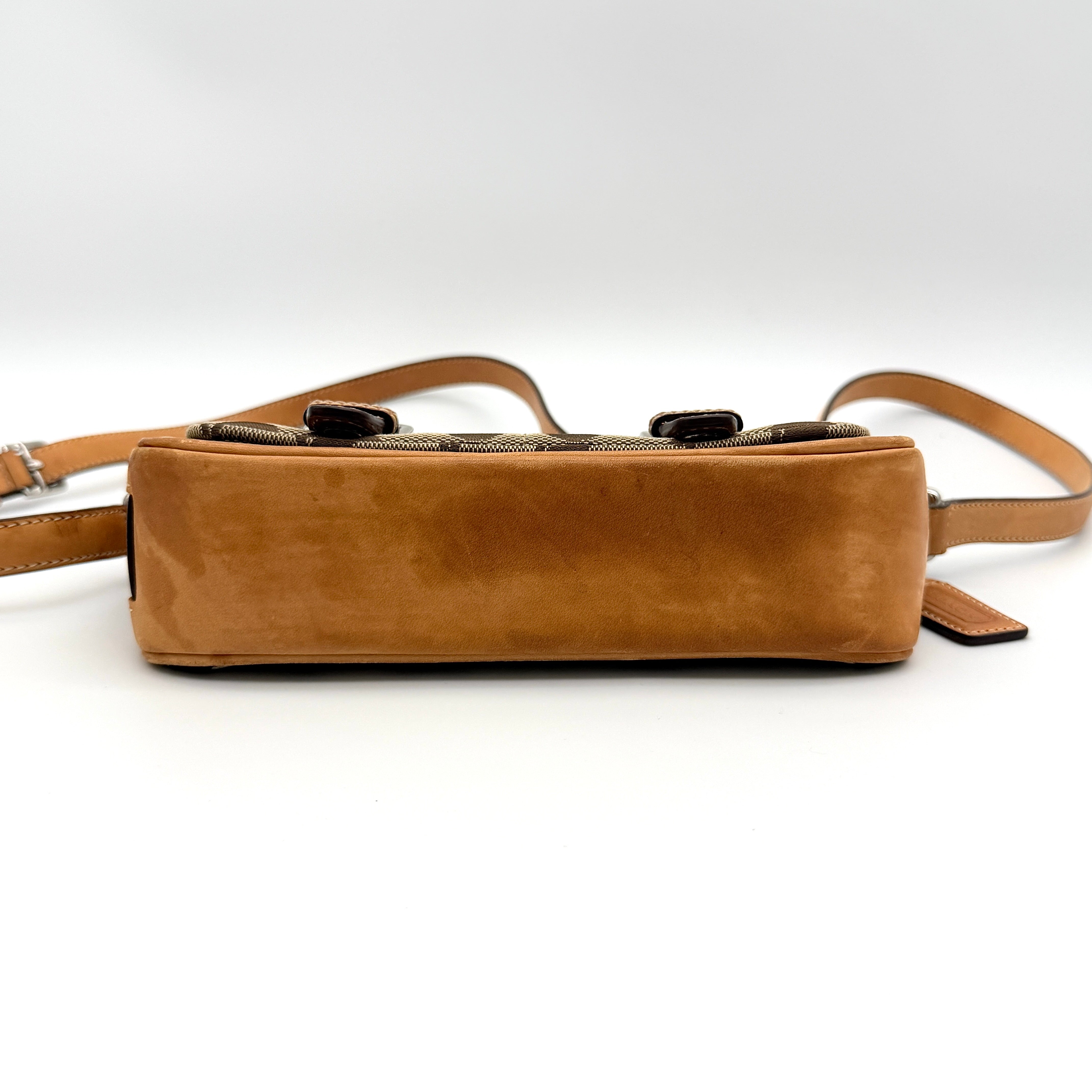 Coach Signature Mini Buckle Crossbody Bag Beige/Tan