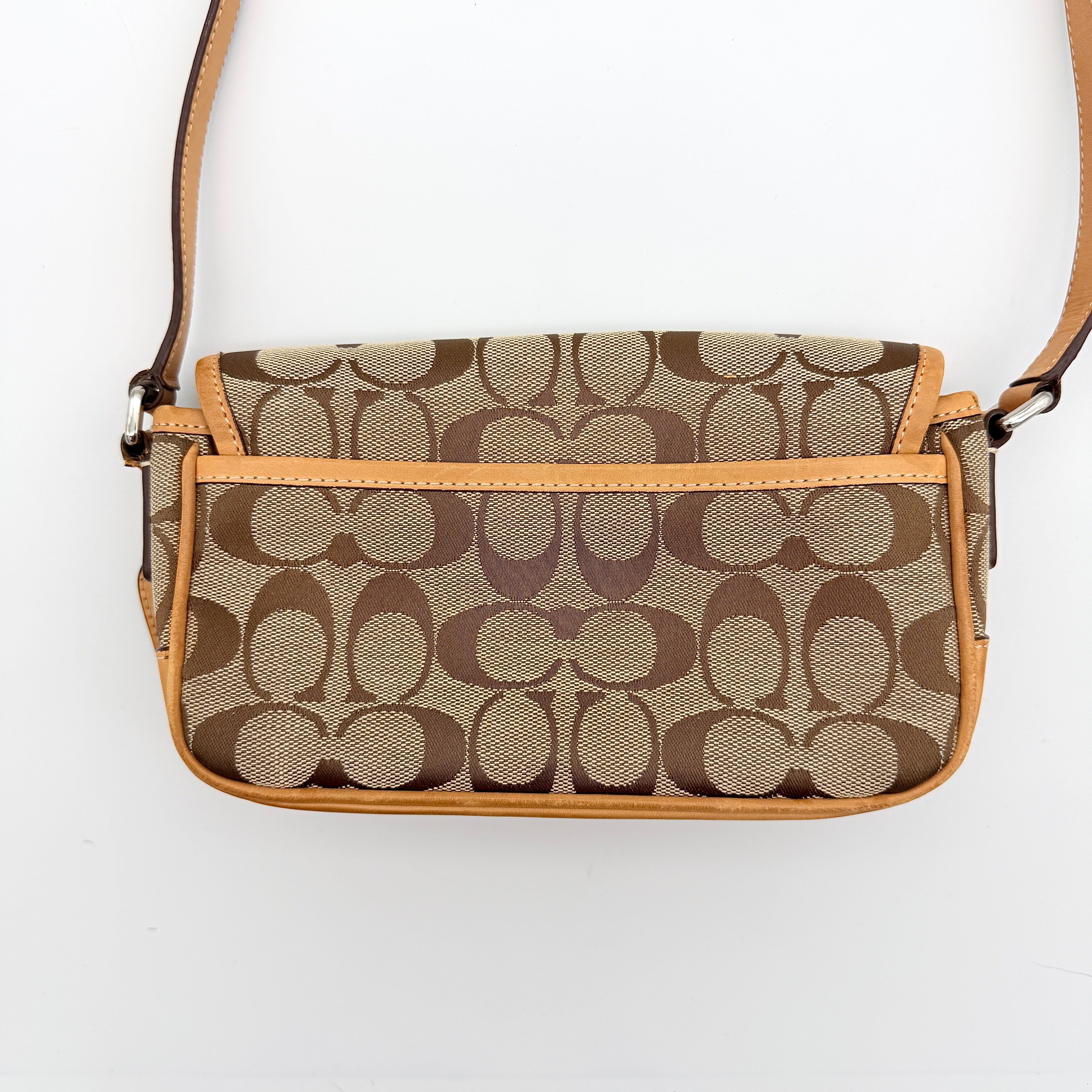 Coach Signature Mini Buckle Crossbody Bag Beige/Tan