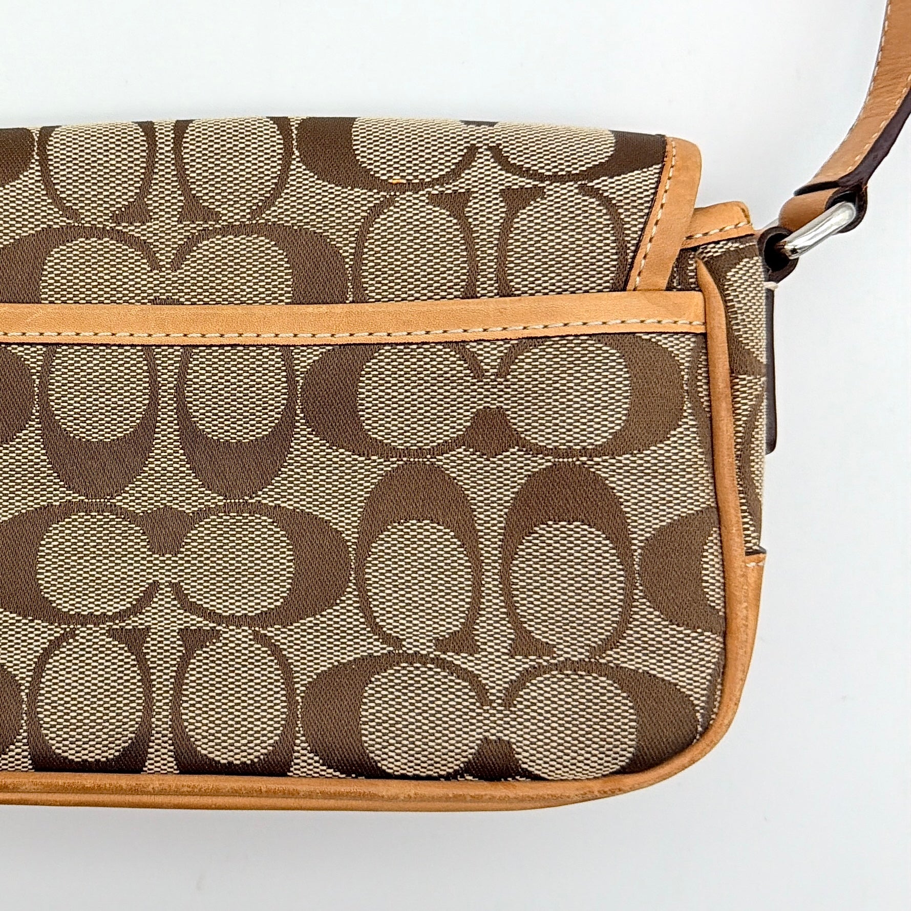 Coach Signature Mini Buckle Crossbody Bag Beige/Tan