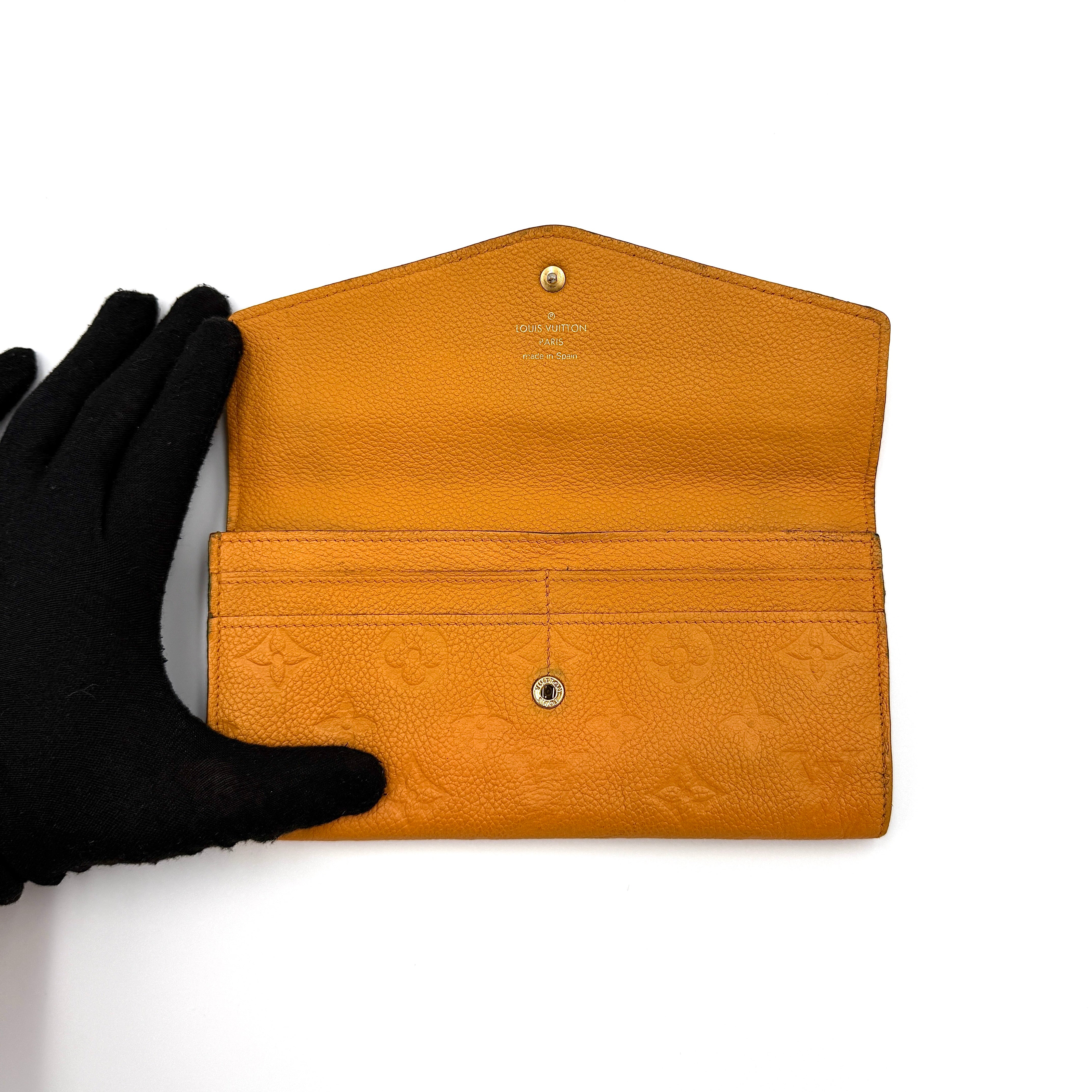 Louis Vuitton Monogram Empreinte Sarah Wallet Yellow