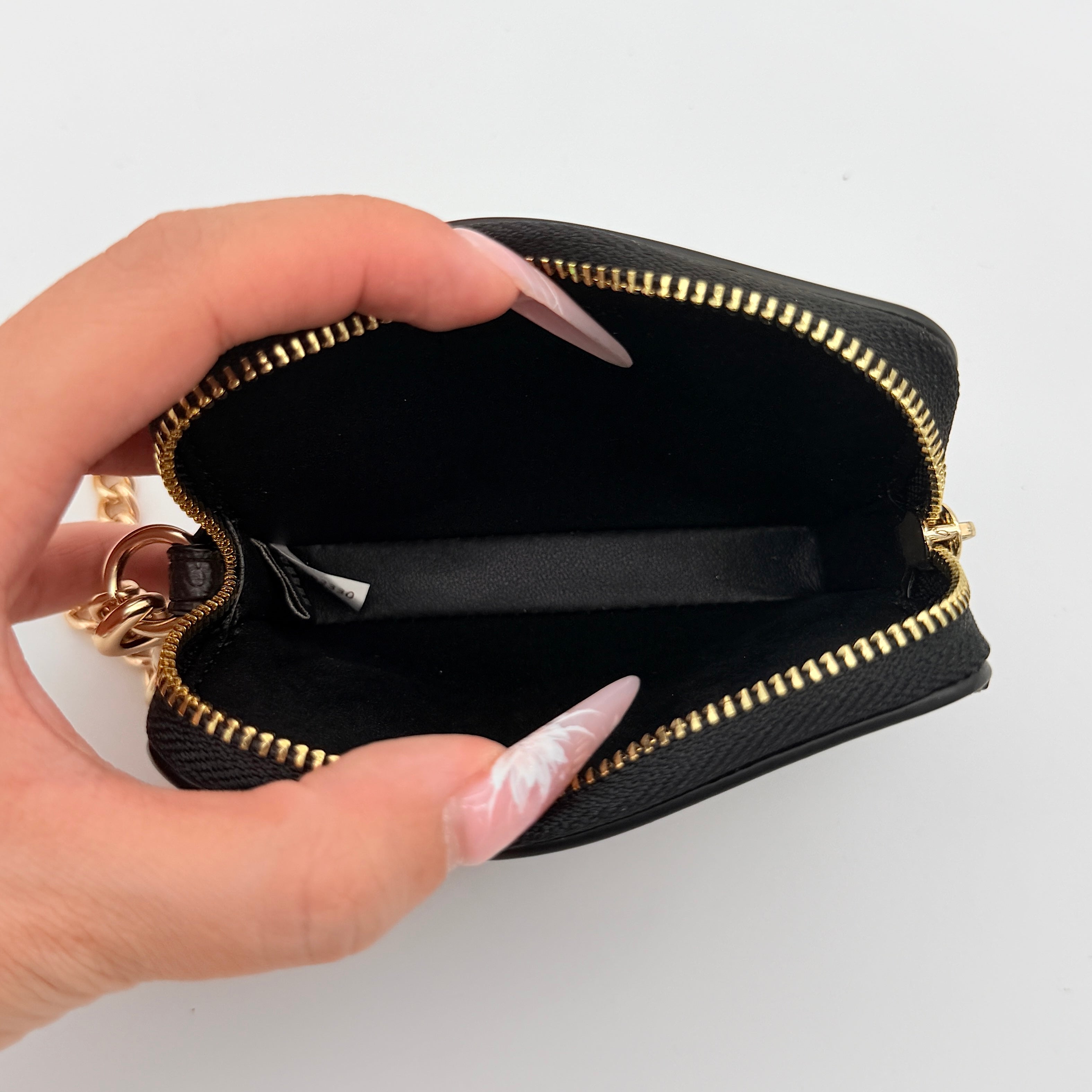 Coach Signature Zip Card Case Beige/Black