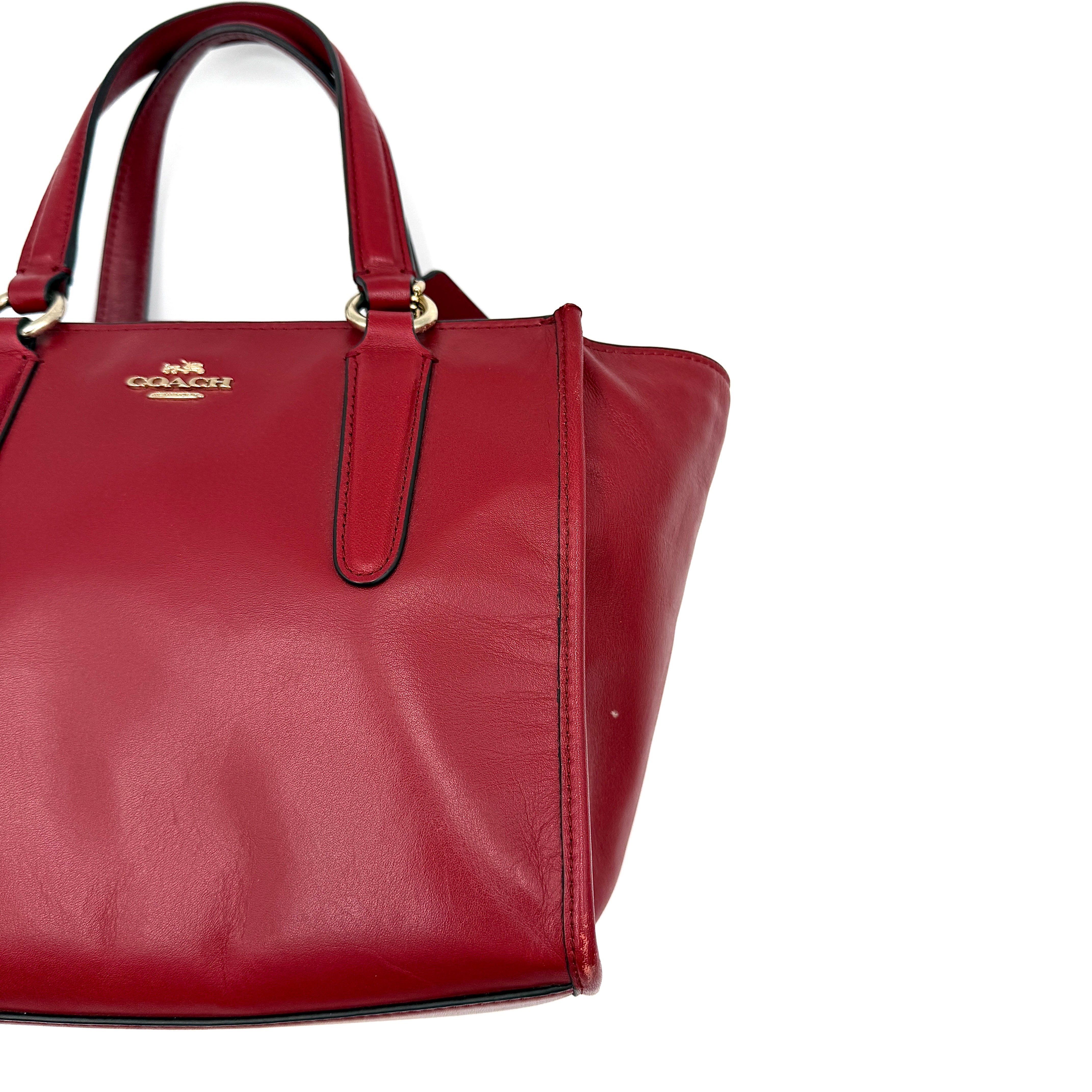 Coach 2Way Mini Crosby Carryall Handbag Red