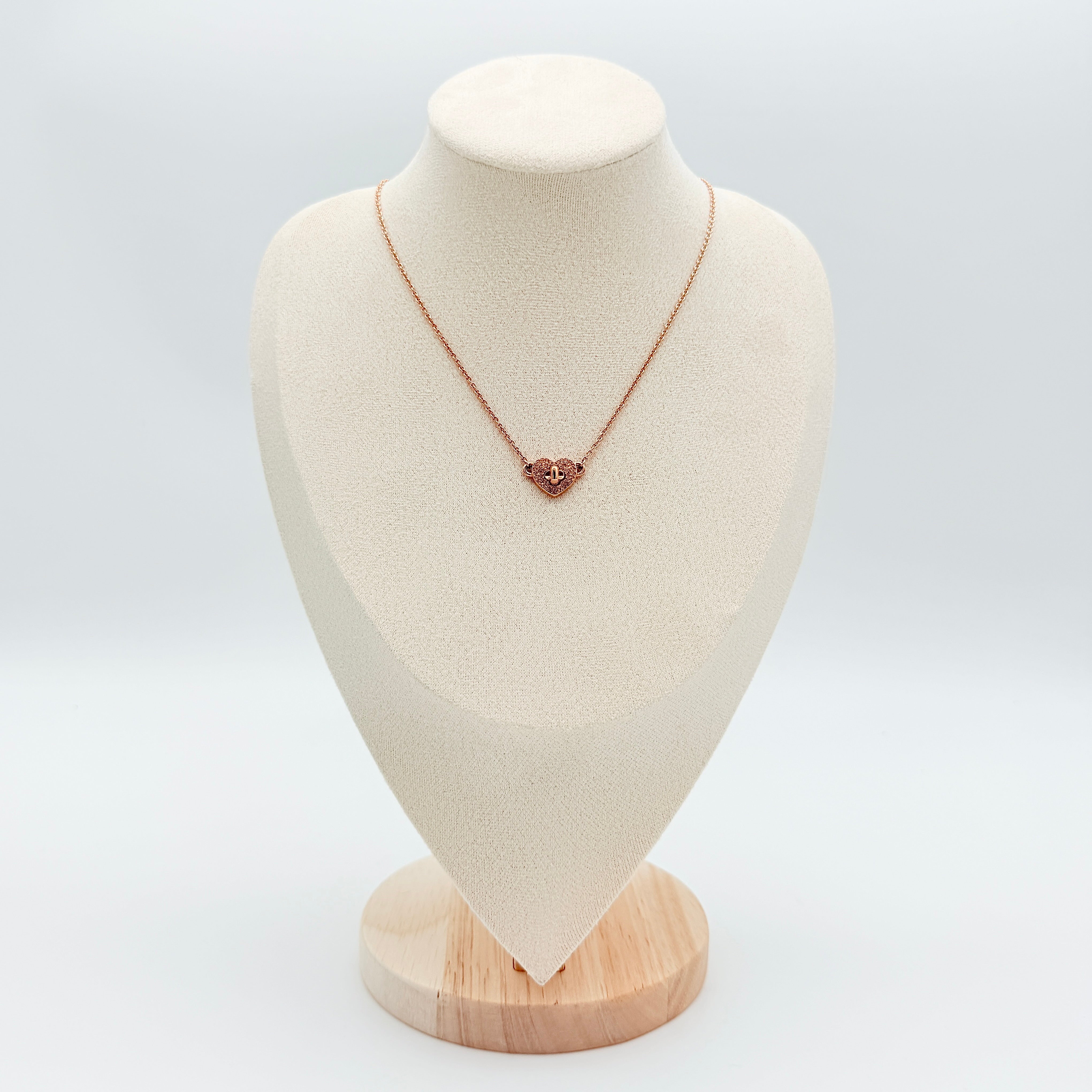 Coach Twinkling Heart Necklace Rose Gold