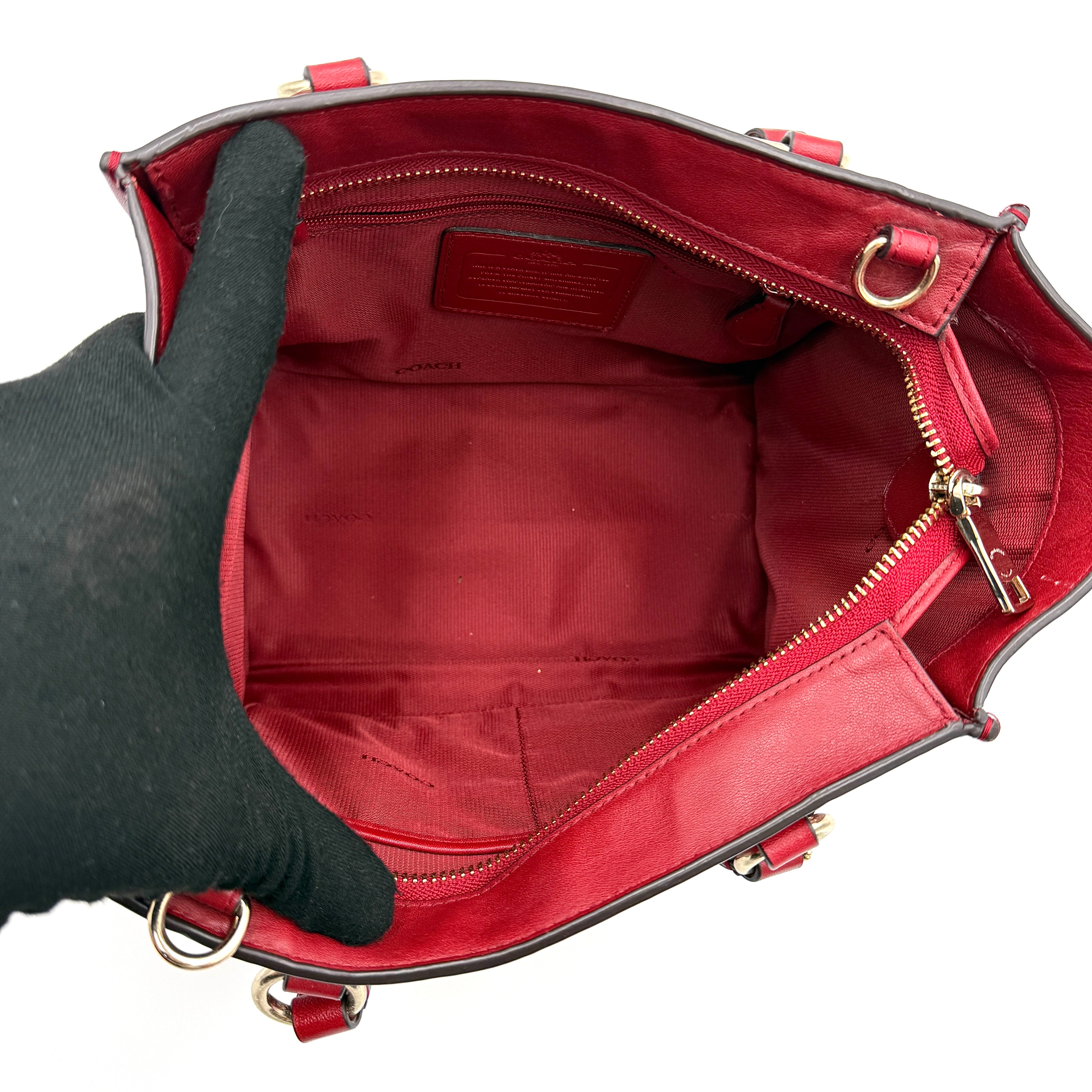 Coach 2Way Mini Crosby Carryall Handbag Red