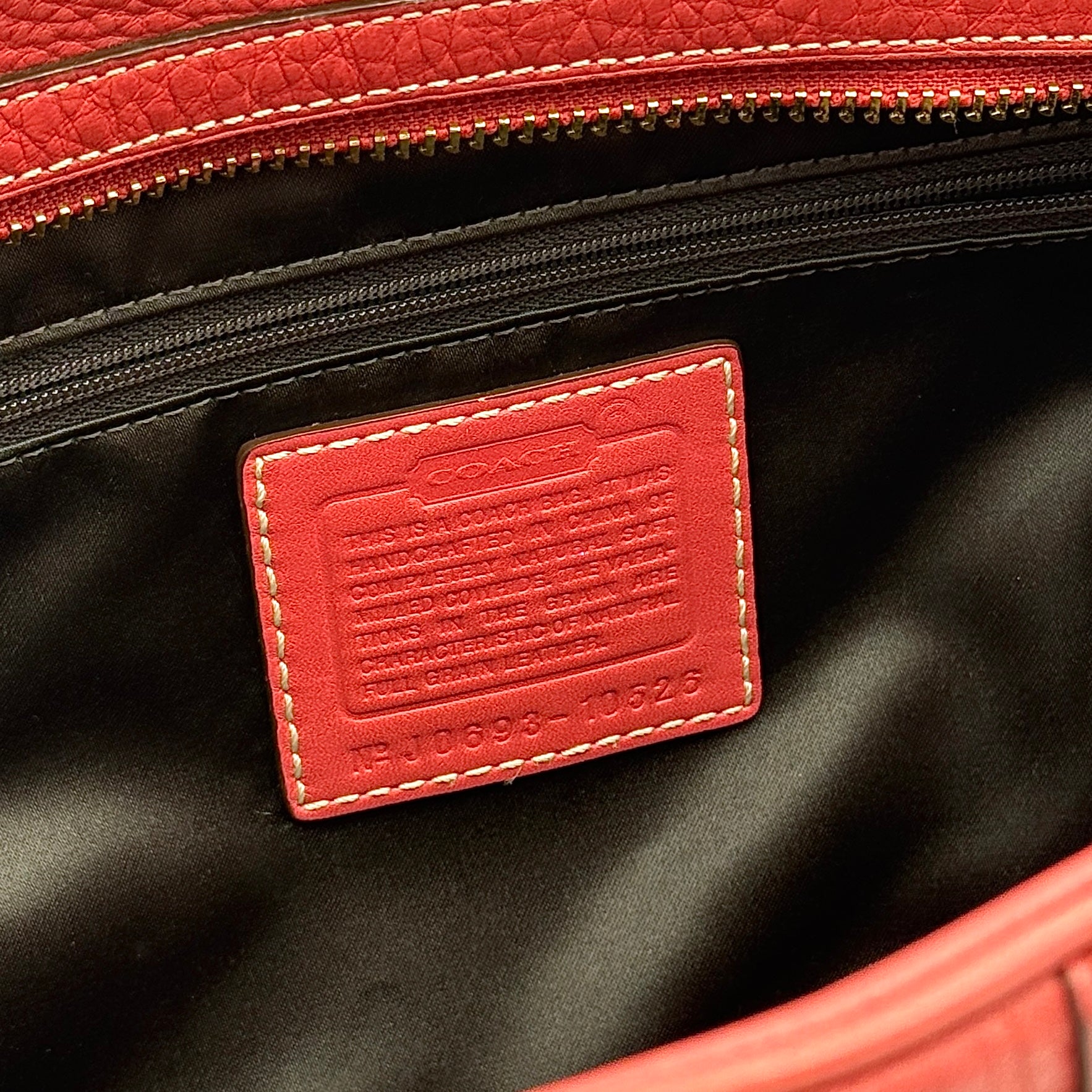 Coach Hamilton Pebble Leather Satchel Bag Red