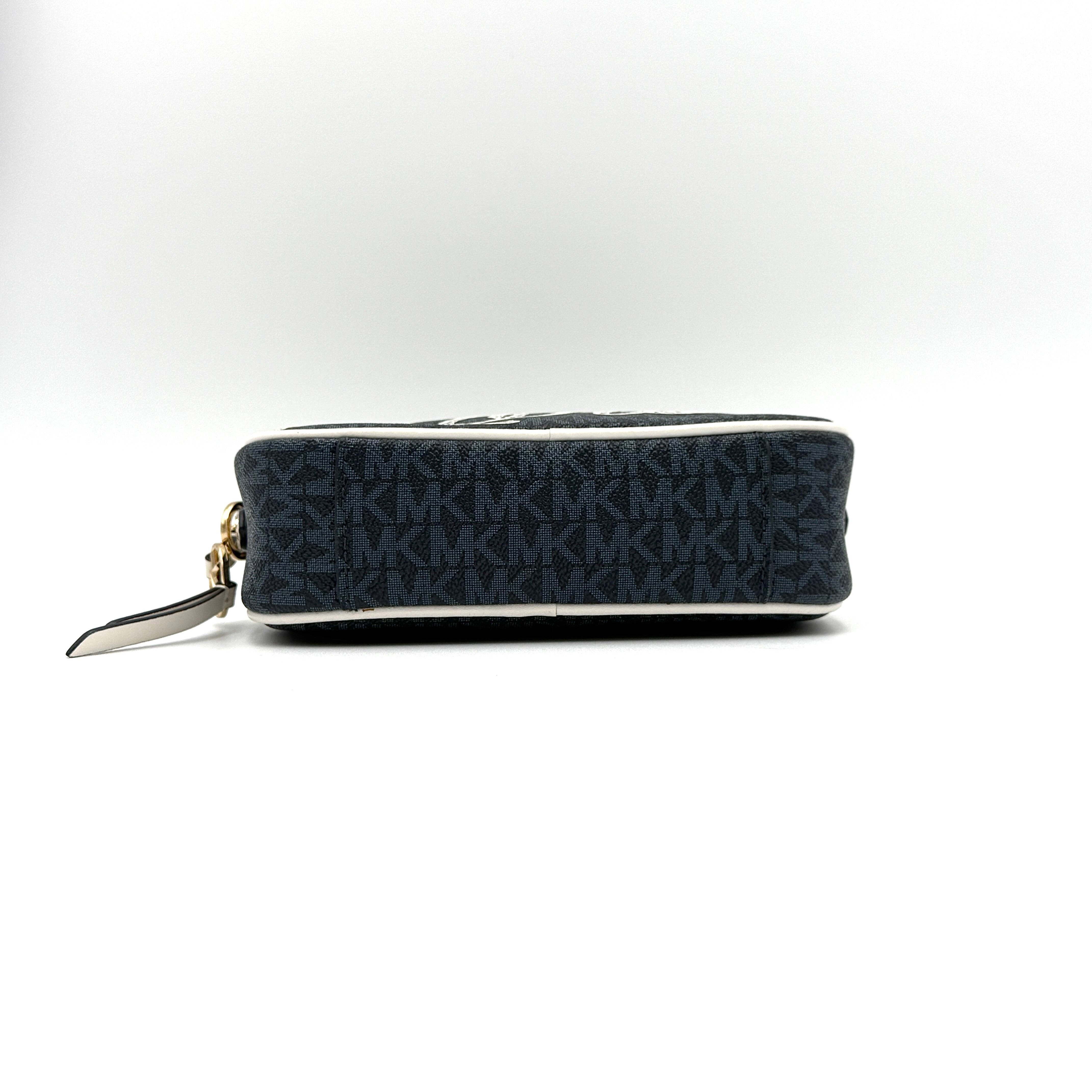 Michael Kors Jet Set Charm Oval Camera Crossbody Bag Navy Blue