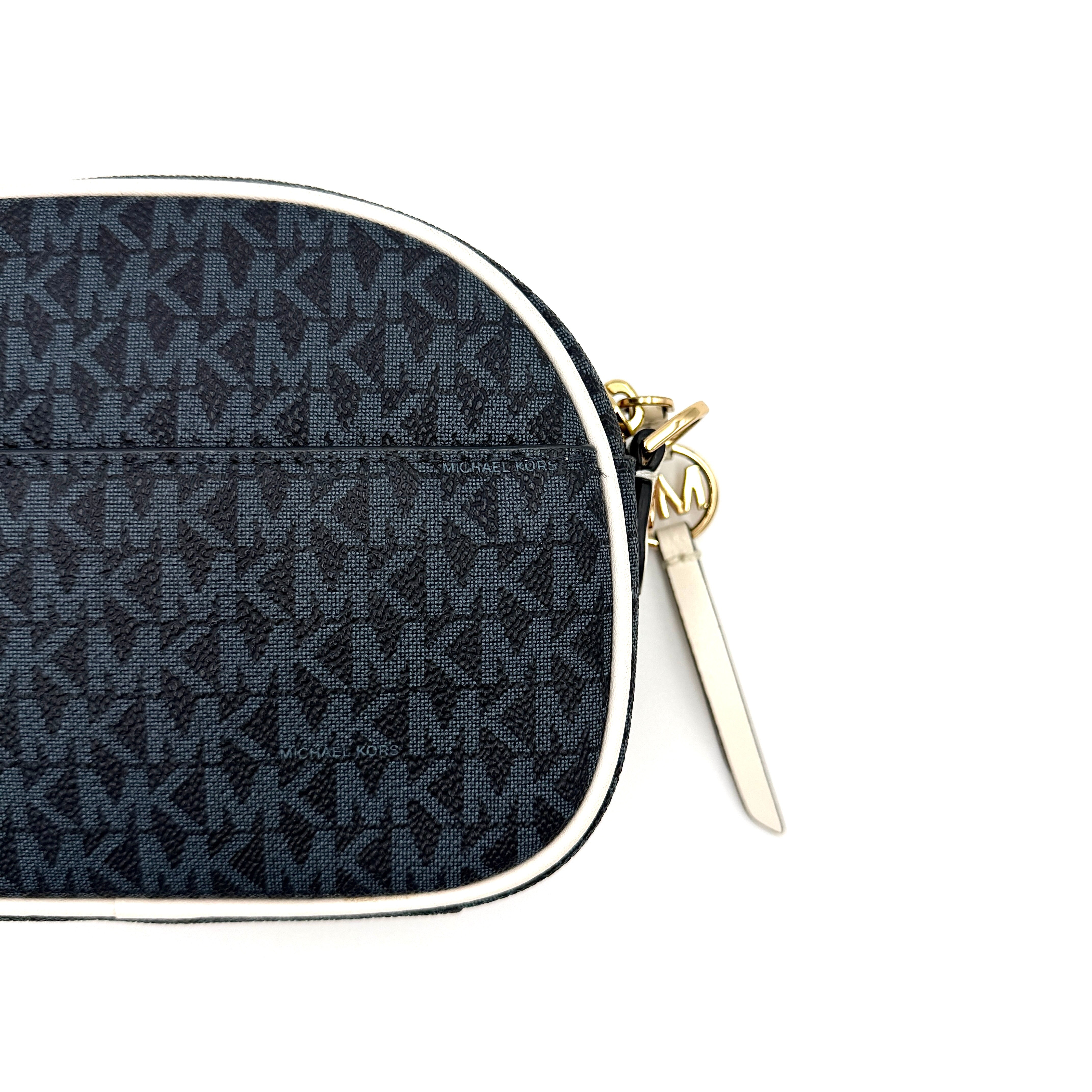 Michael Kors Jet Set Charm Oval Camera Crossbody Bag Navy Blue