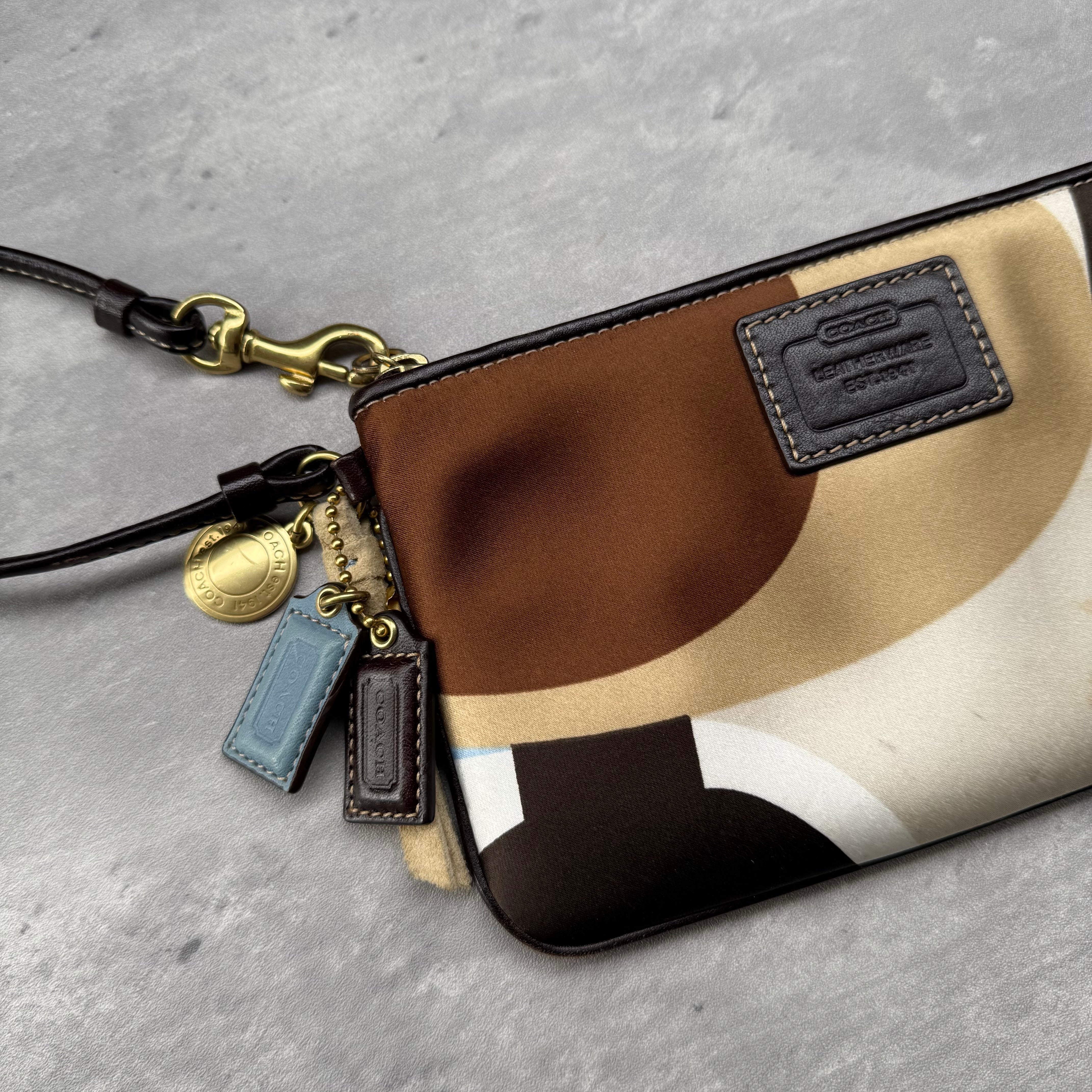 Coach Satin Hampton Wristlet Multicolor