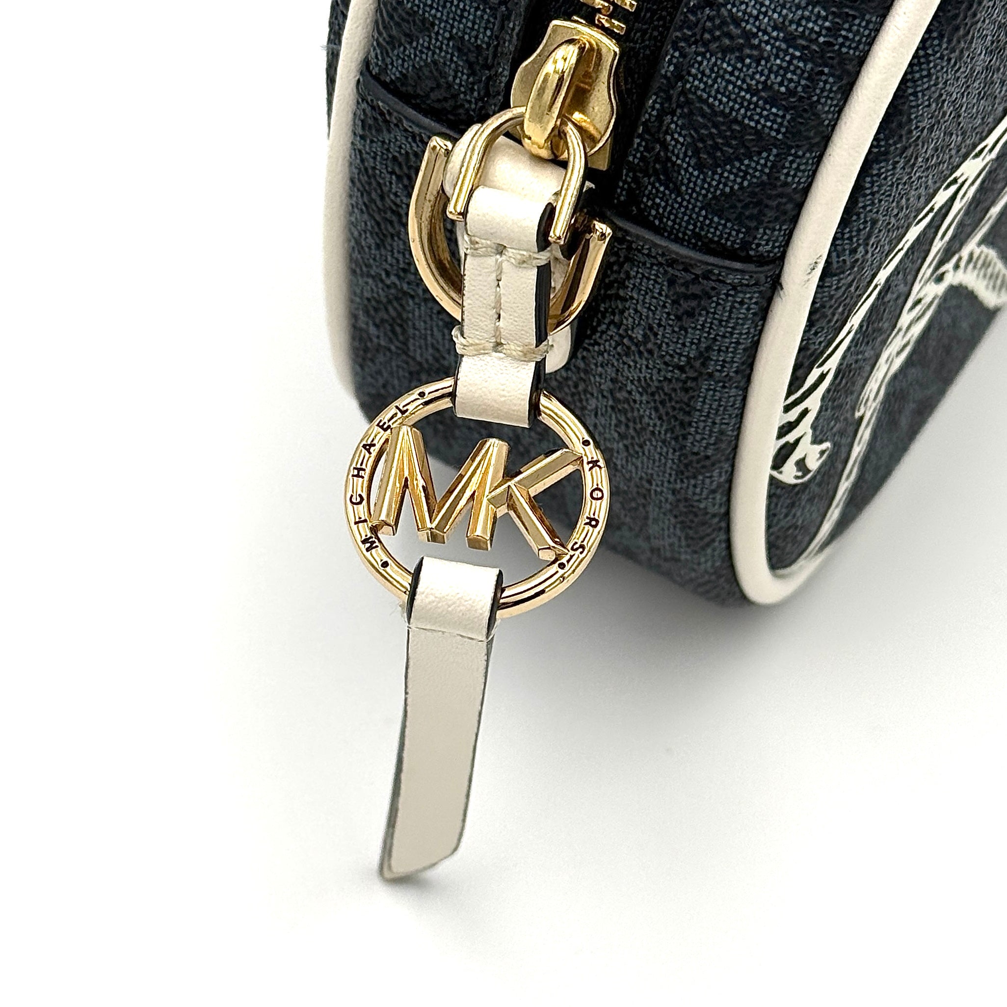 Michael Kors Jet Set Charm Oval Camera Crossbody Bag Navy Blue