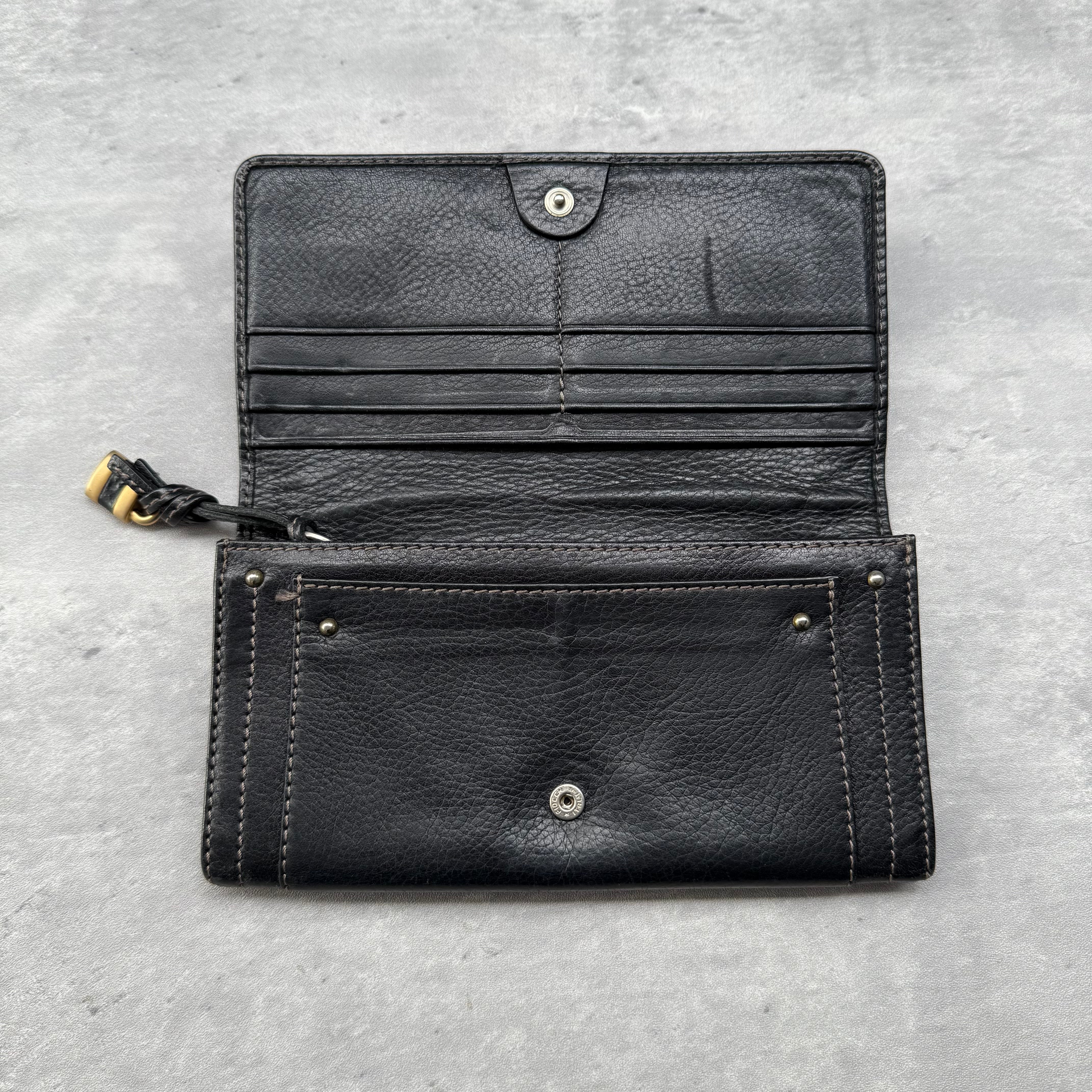 Chloe Paddington Long Leather Wallet Black