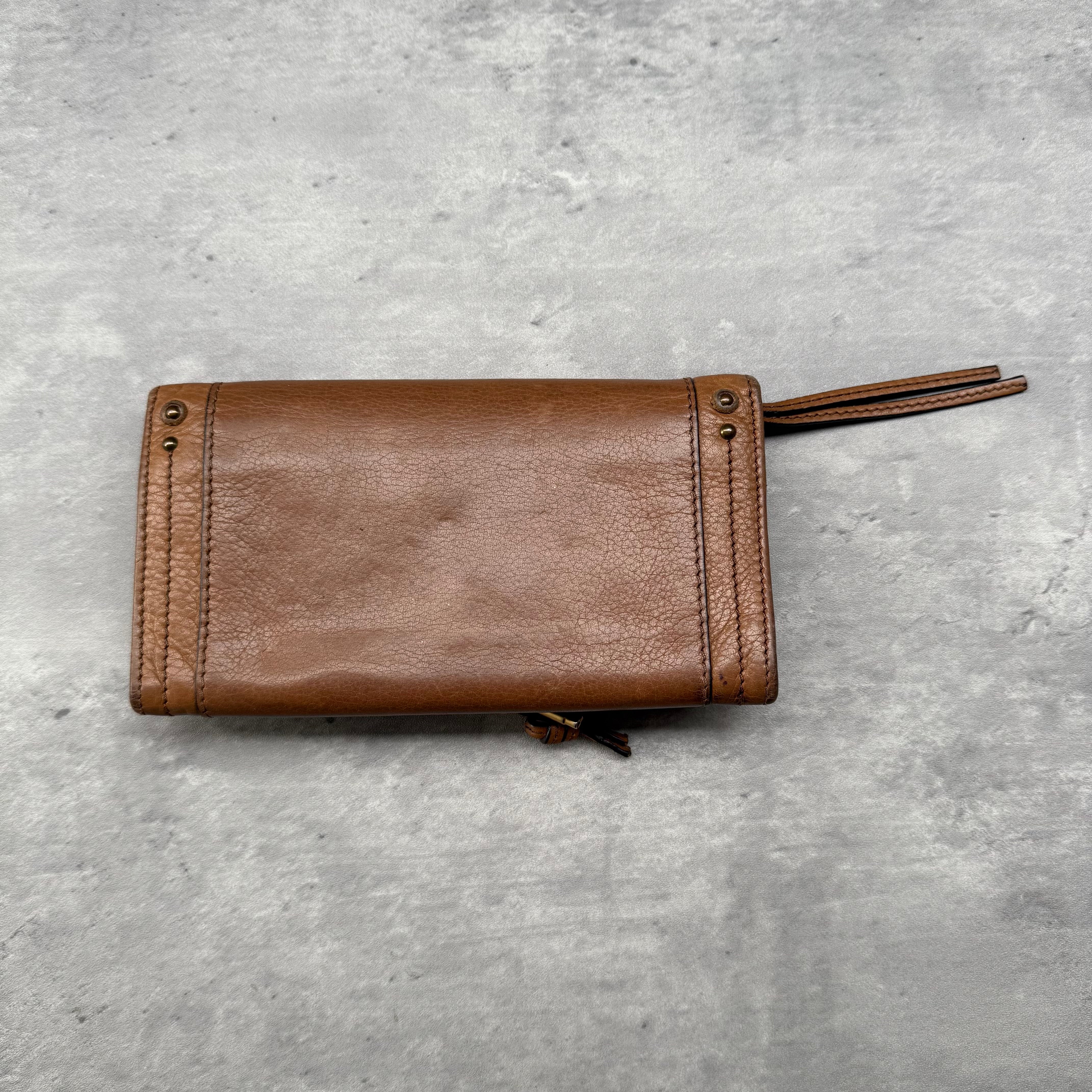 Chloe Paddington Long Leather Wallet Brown