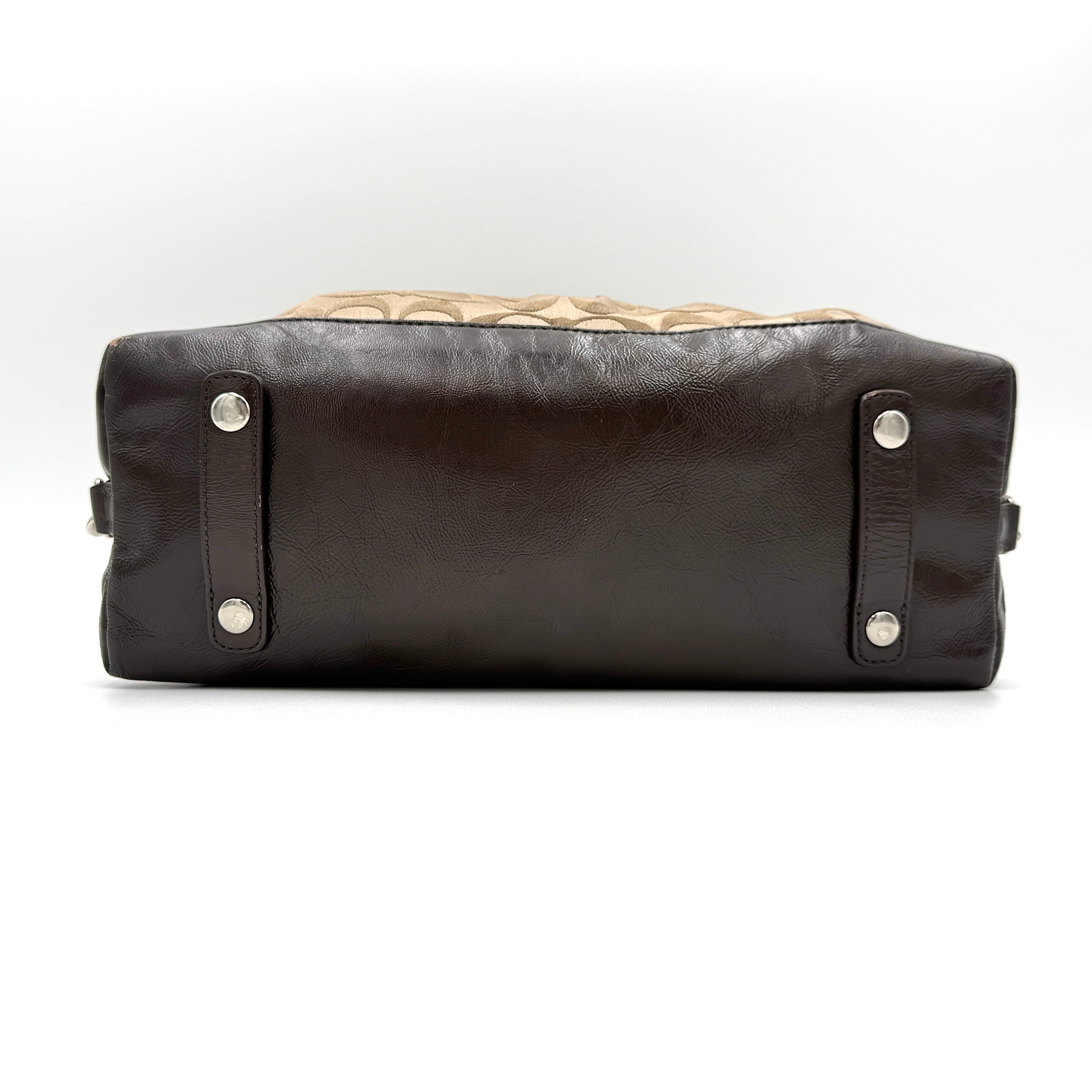 Coach 2Way Signature Ashley Sateen Handbag Brown/Beige