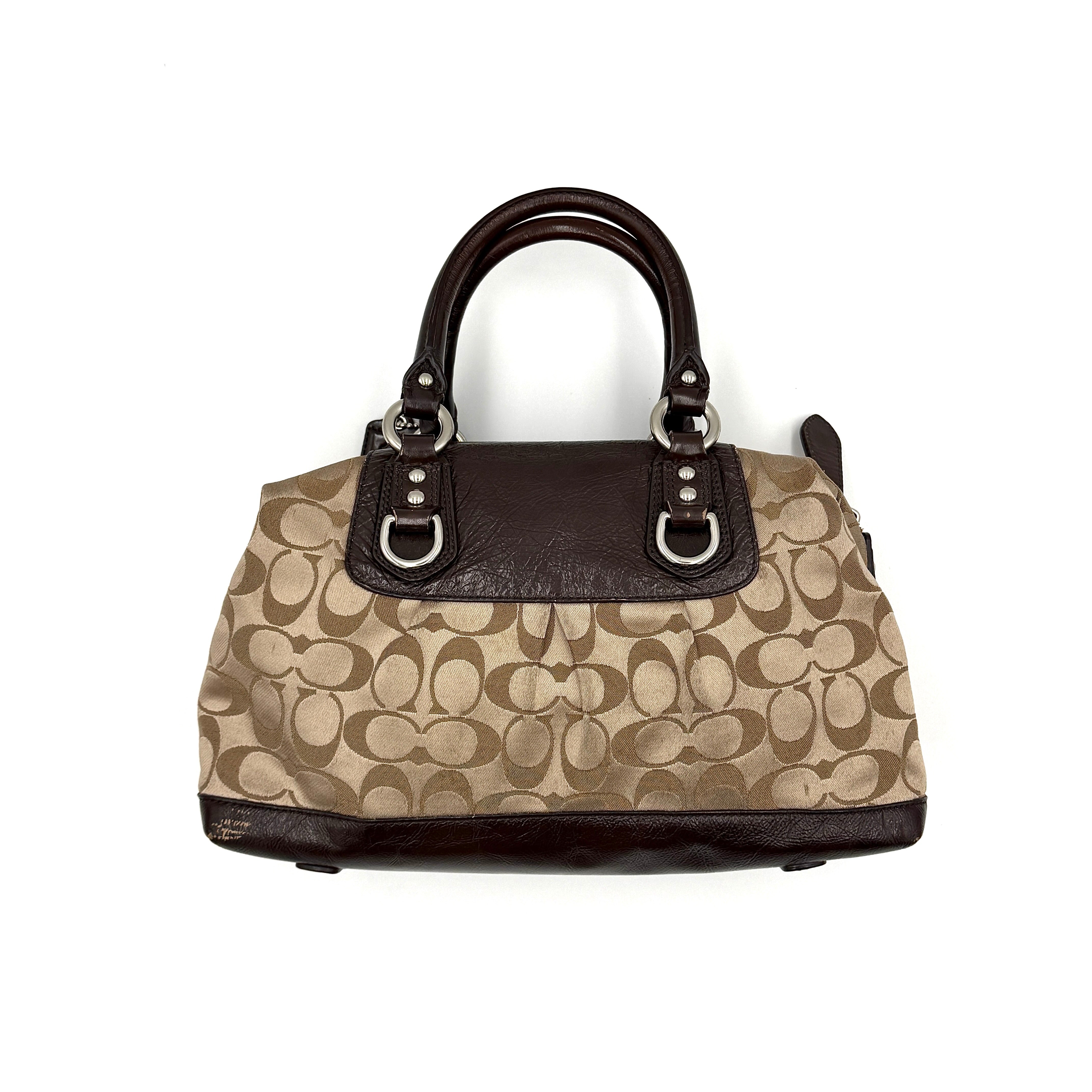 Coach 2Way Signature Ashley Sateen Handbag Brown/Beige