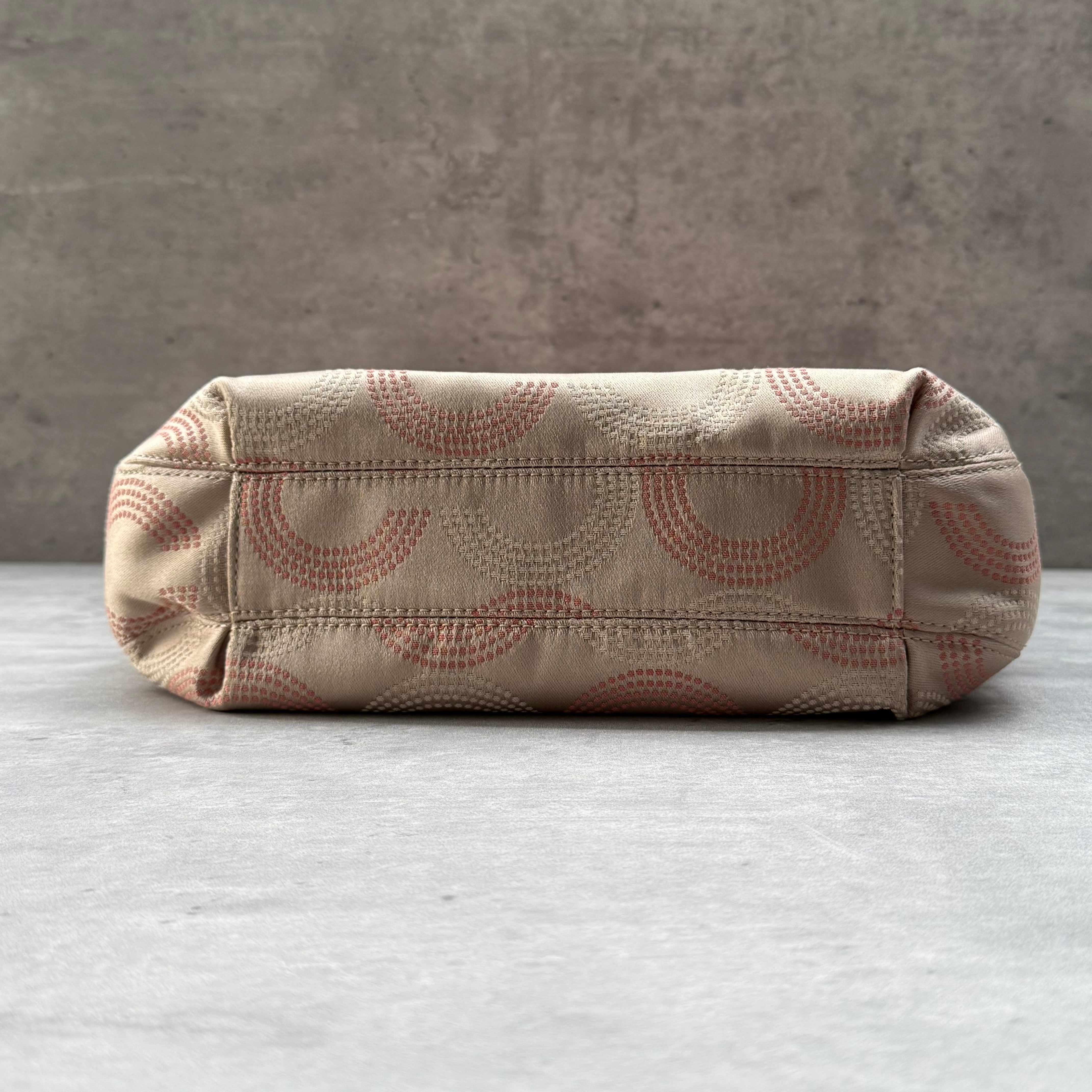 Coach Ashley Dotted Op Art Hippie Handbag Beige/Pink