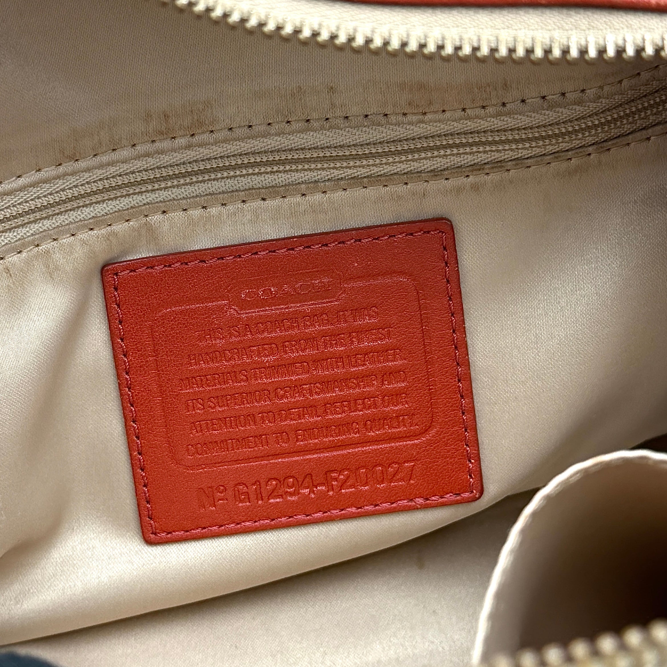 Coach Ashley Dotted Op Art Handbag Orange/Beige