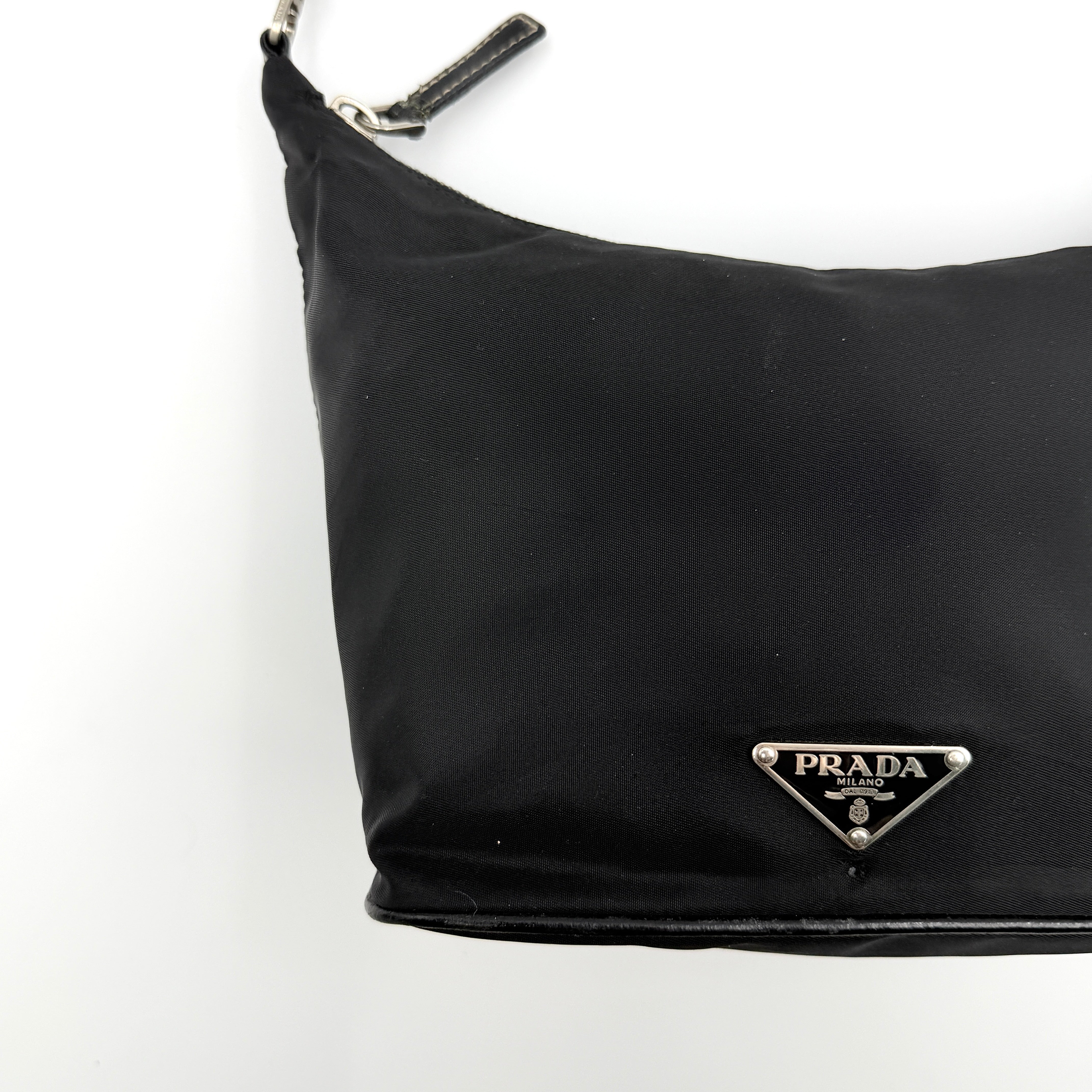 Prada Tessuto Nylon Nero Hobo Shoulder Bag Black