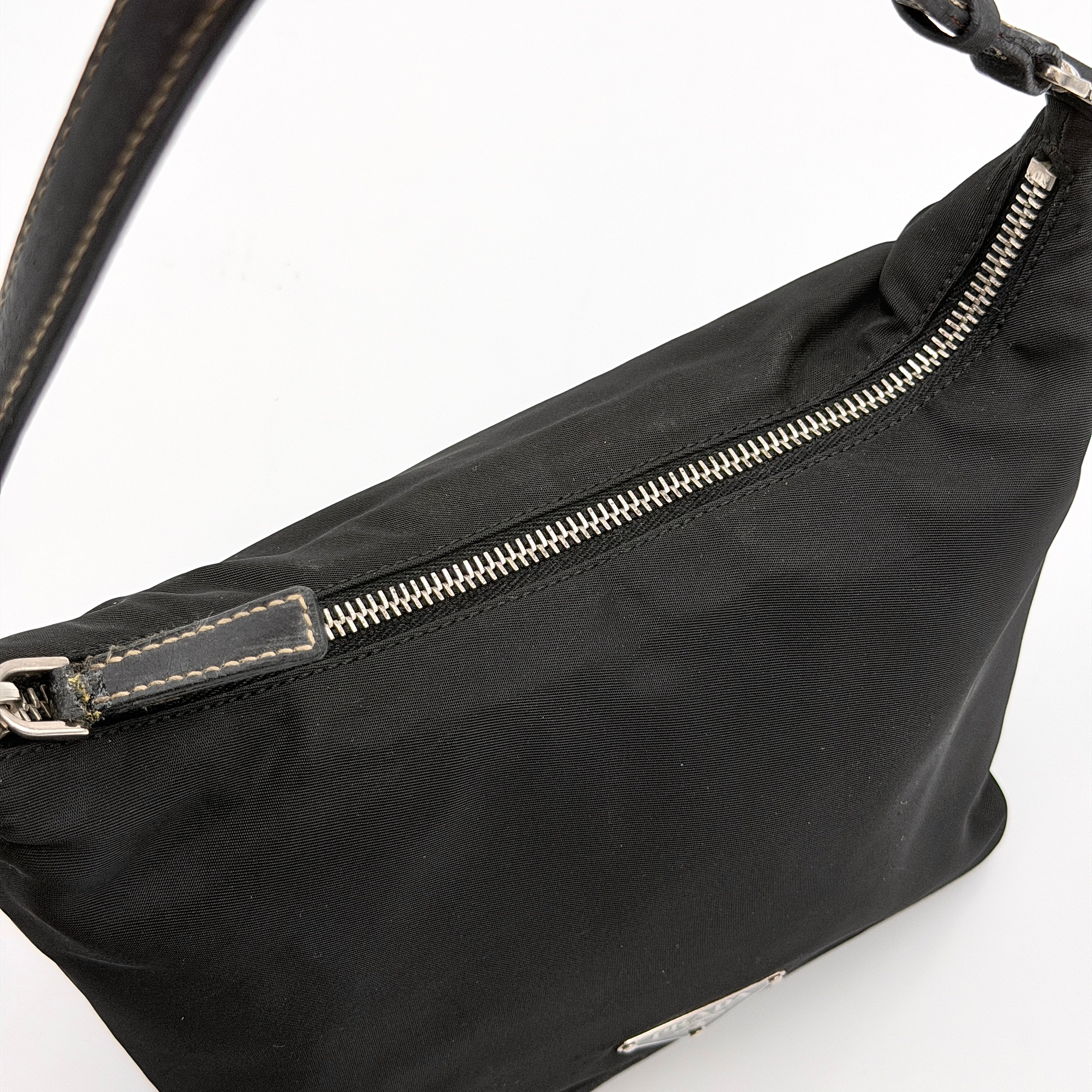 Prada Tessuto Nylon Nero Hobo Shoulder Bag Black