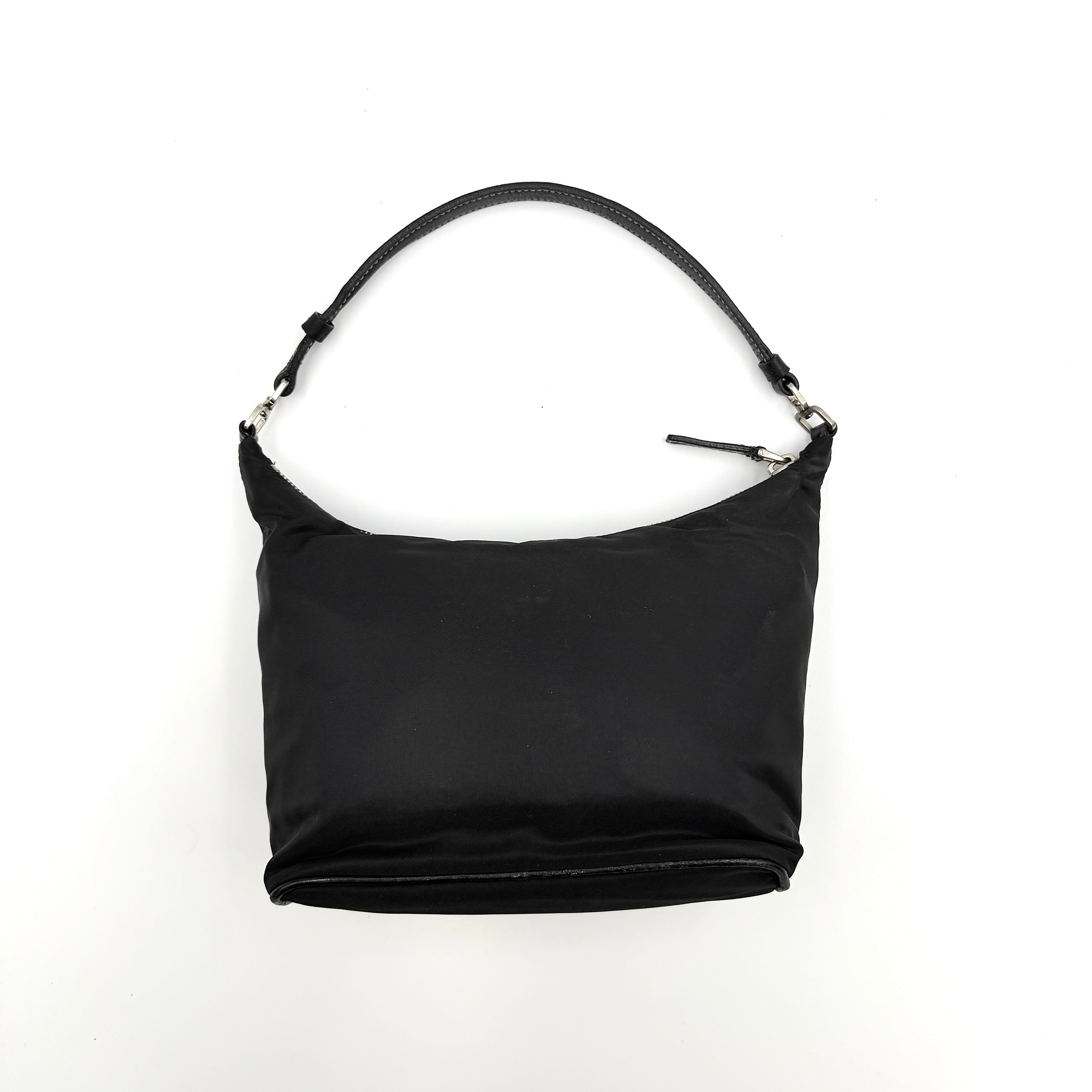 Prada Tessuto Nylon Nero Hobo Shoulder Bag Black