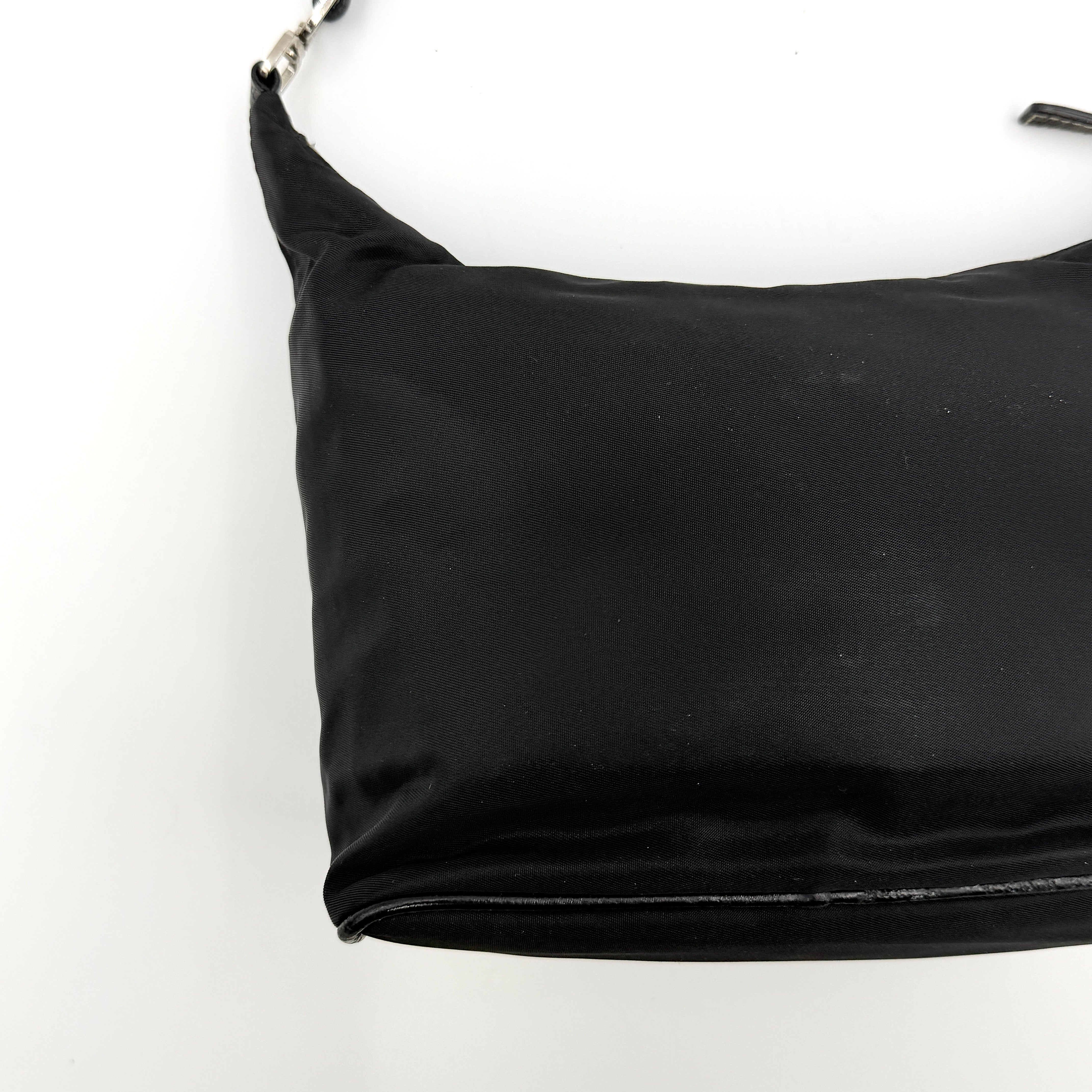 Prada Tessuto Nylon Nero Hobo Shoulder Bag Black