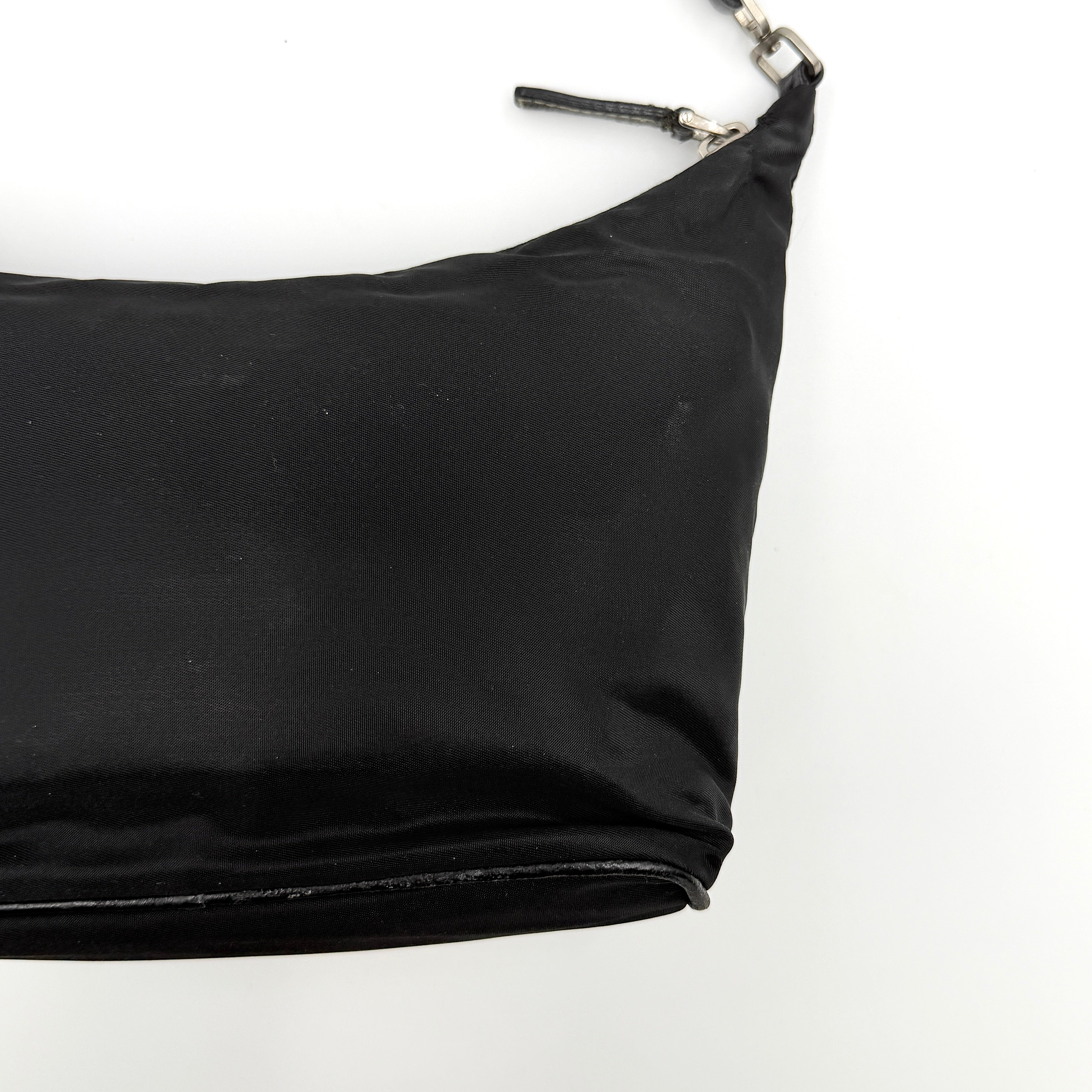 Prada Tessuto Nylon Nero Hobo Shoulder Bag Black