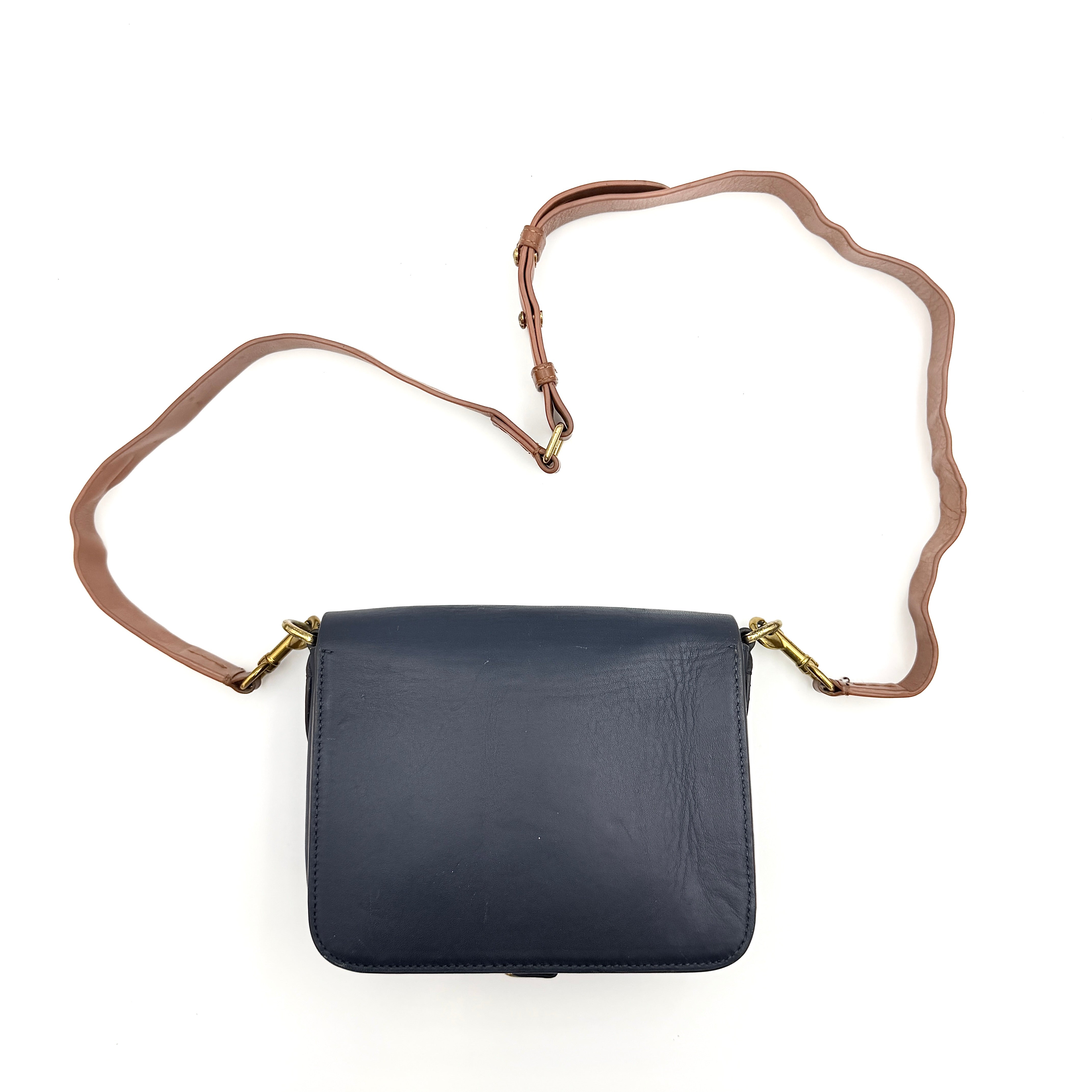 Burberry Bridle Square Satchel Crossbody Bag Blue/Brown