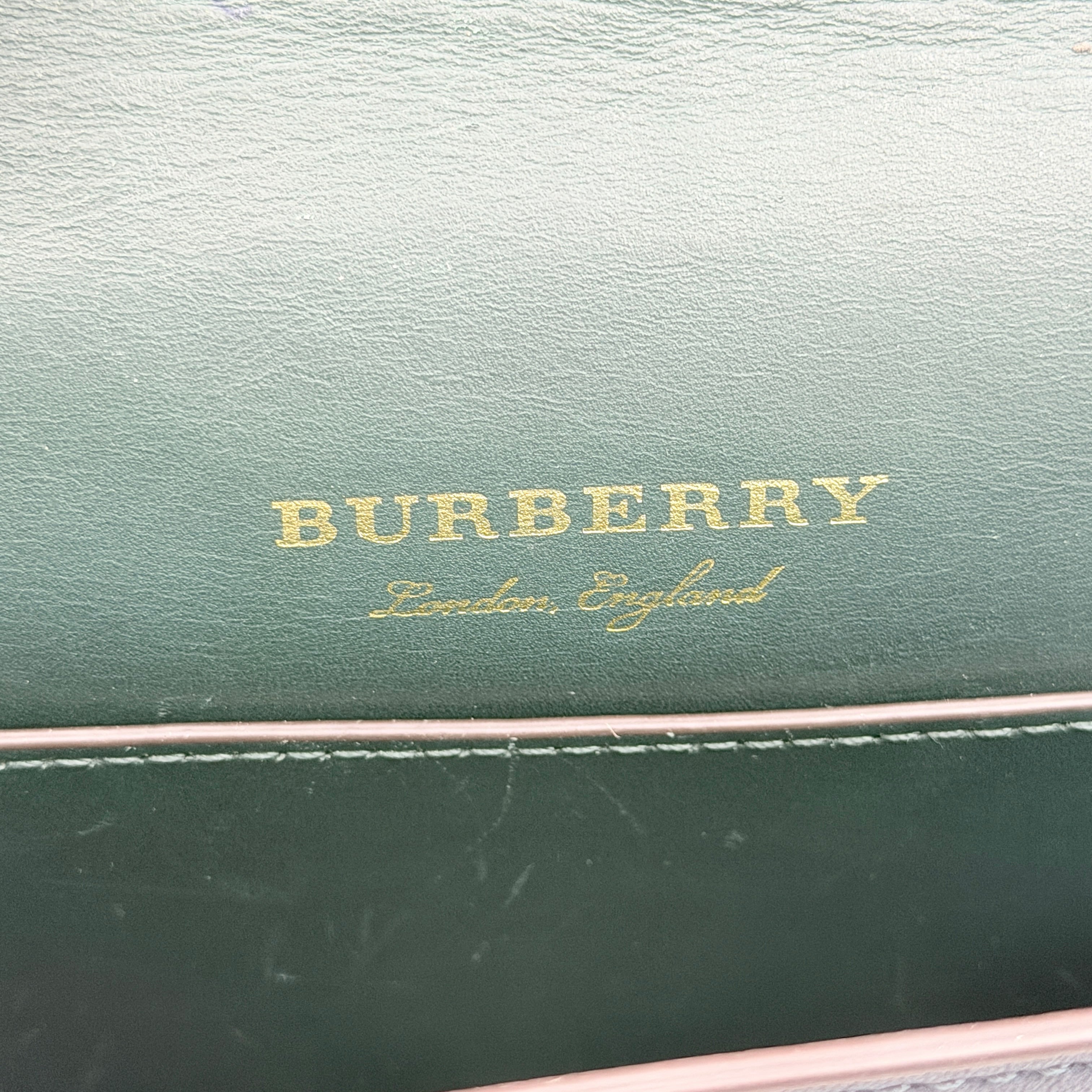 Burberry Bridle Square Satchel Crossbody Bag Blue/Brown
