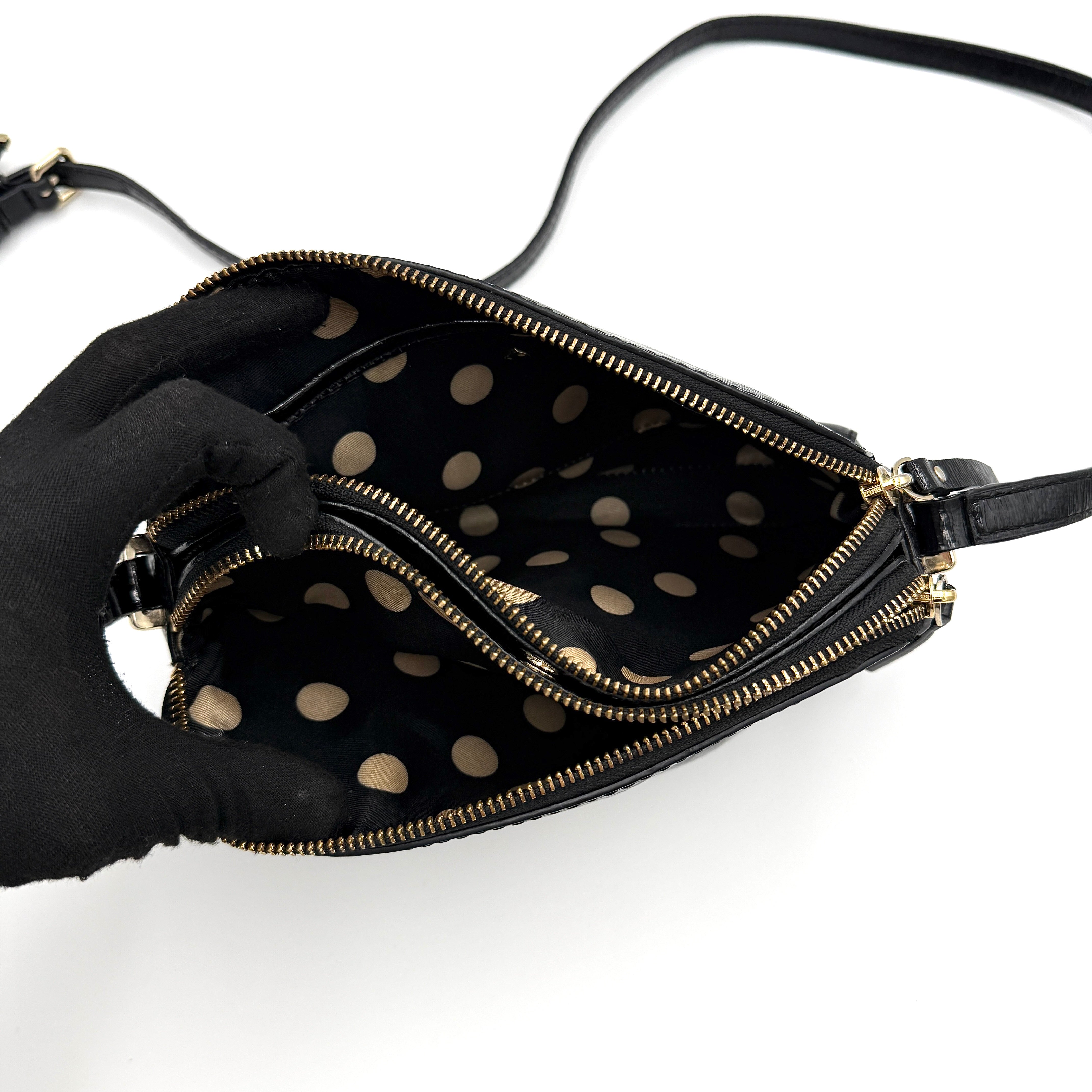 Kate Spade Cedar Street Double Zip Mandy Crossbody Bag Black