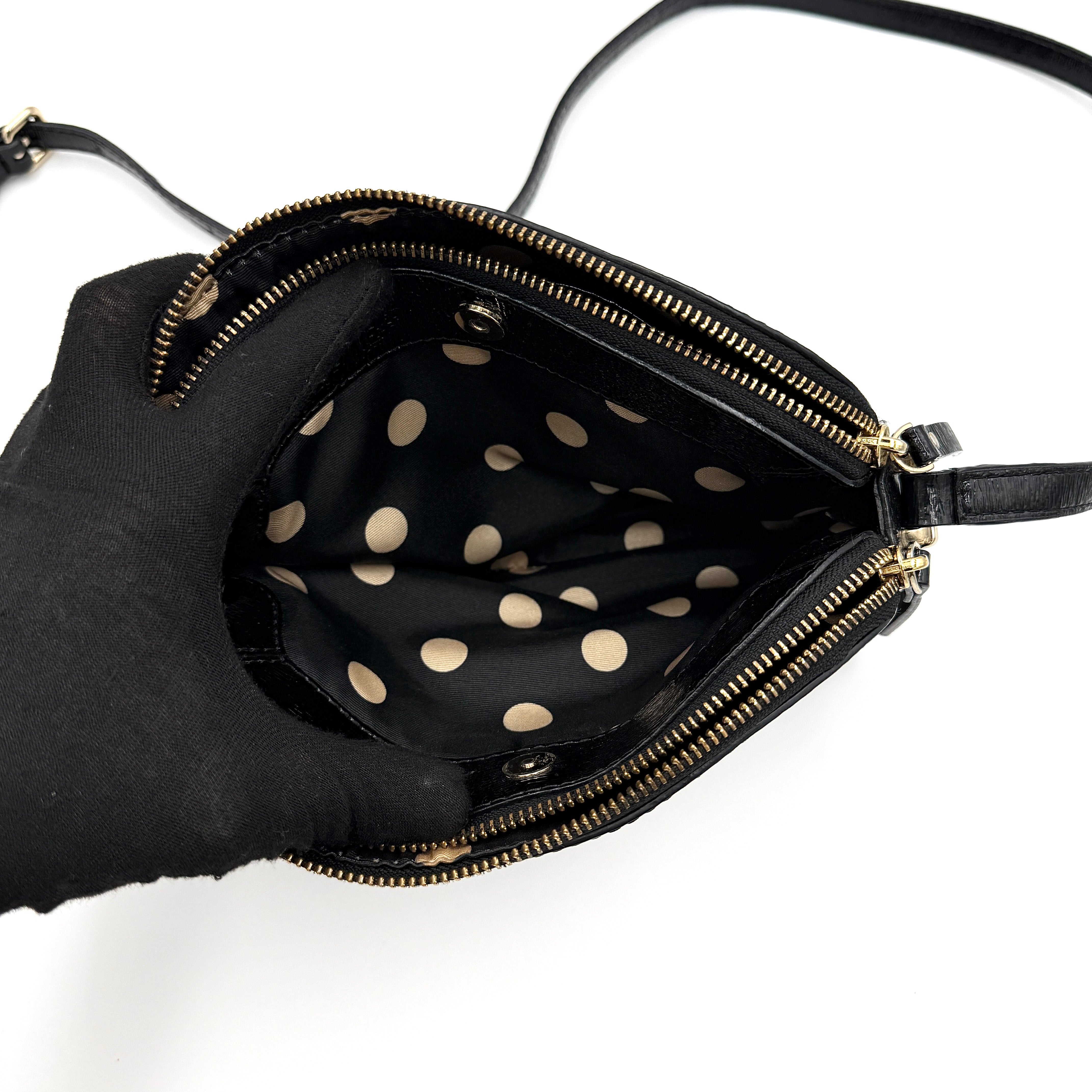 Kate Spade Cedar Street Double Zip Mandy Crossbody Bag Black