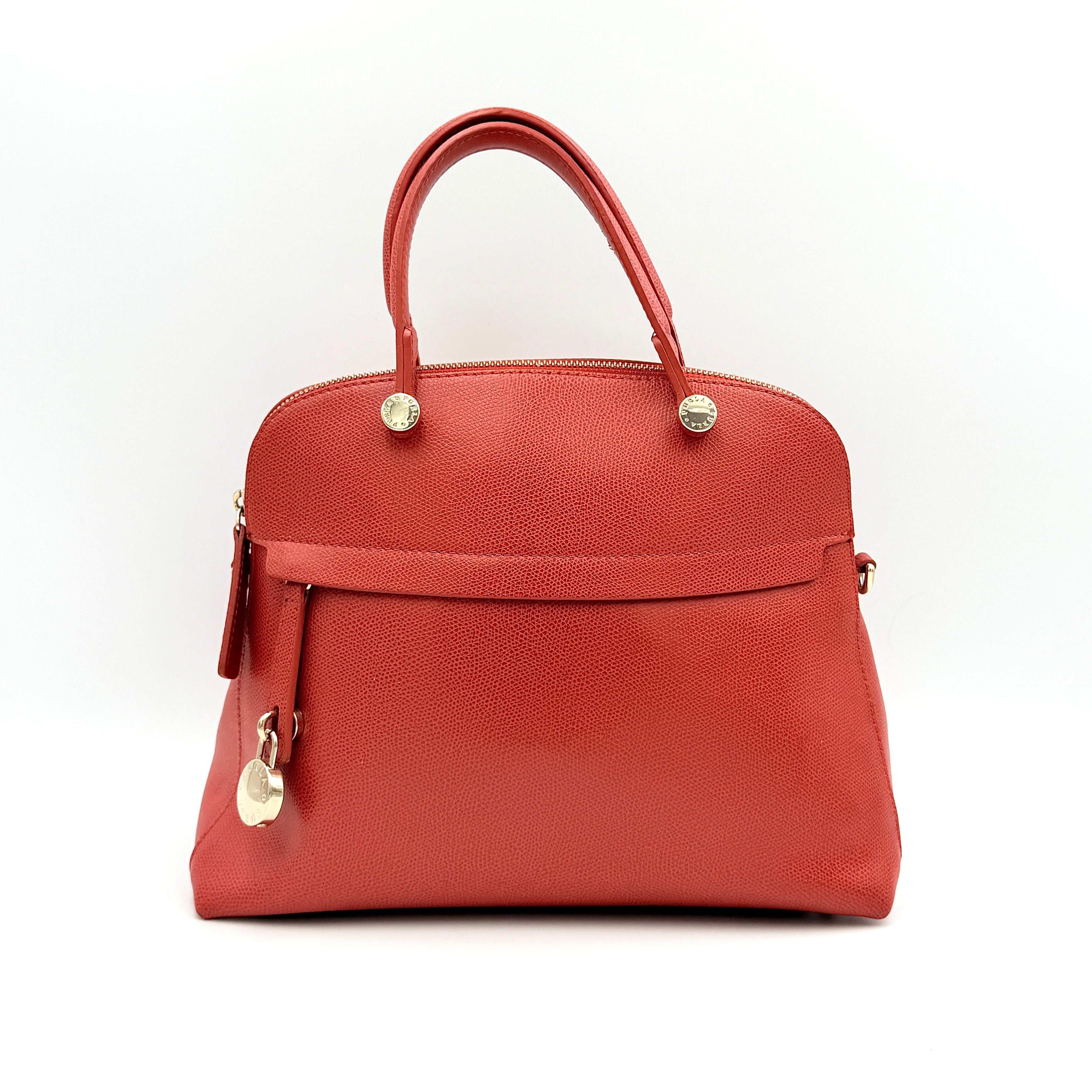 Furla 2Way Piper Dome Satchel Handbag Red