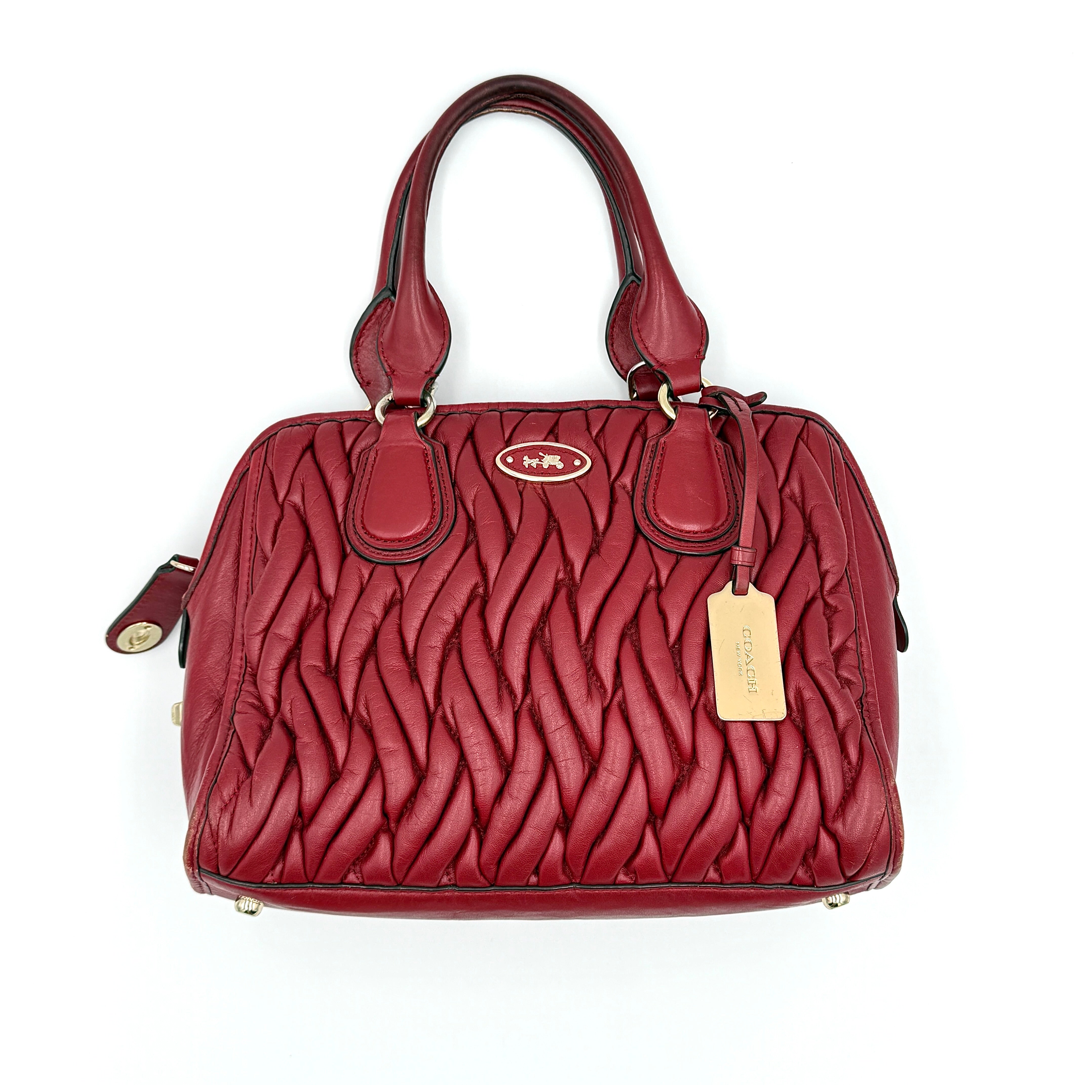 Coach Nolita Matelasse Handbag Red