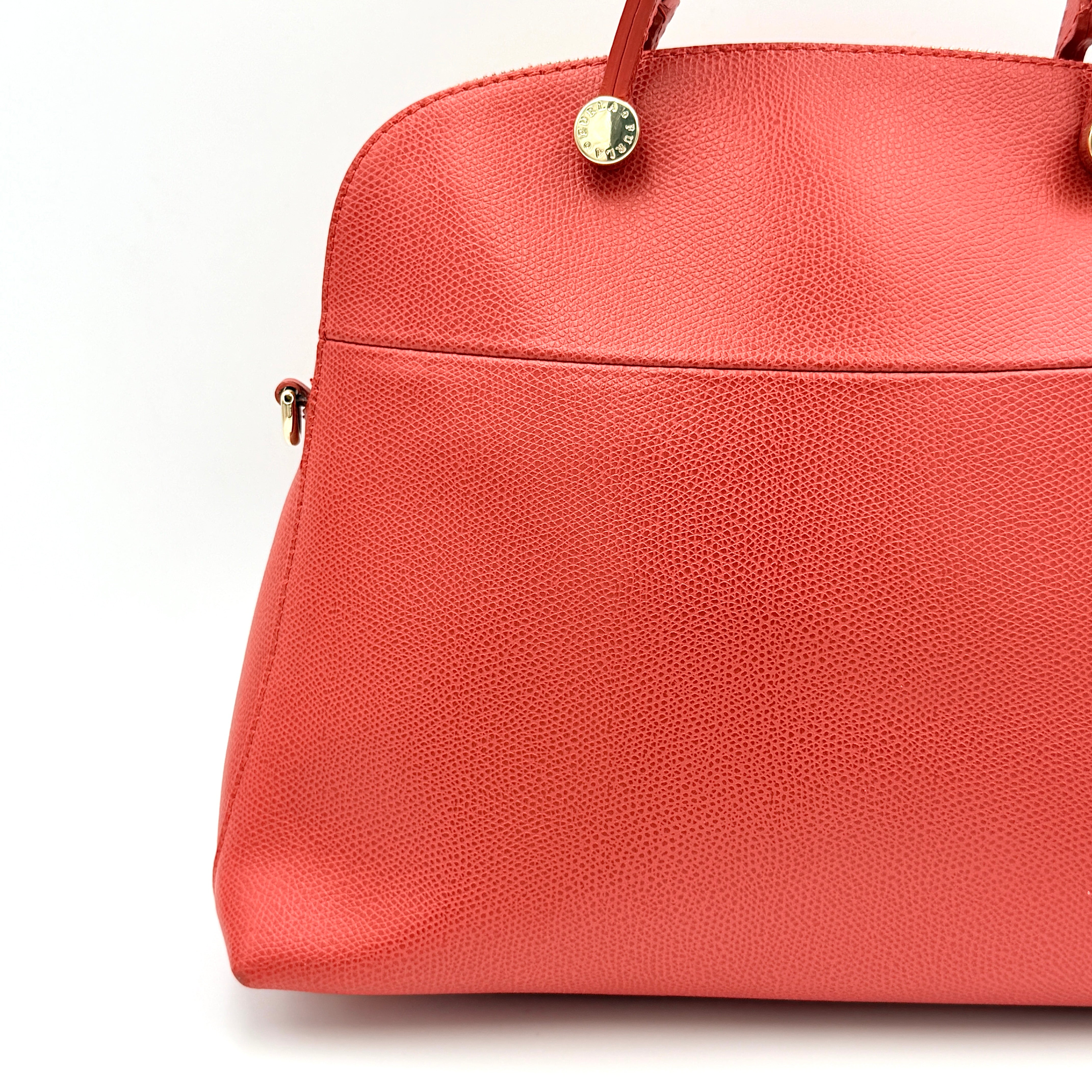 Furla 2Way Piper Dome Satchel Handbag Red