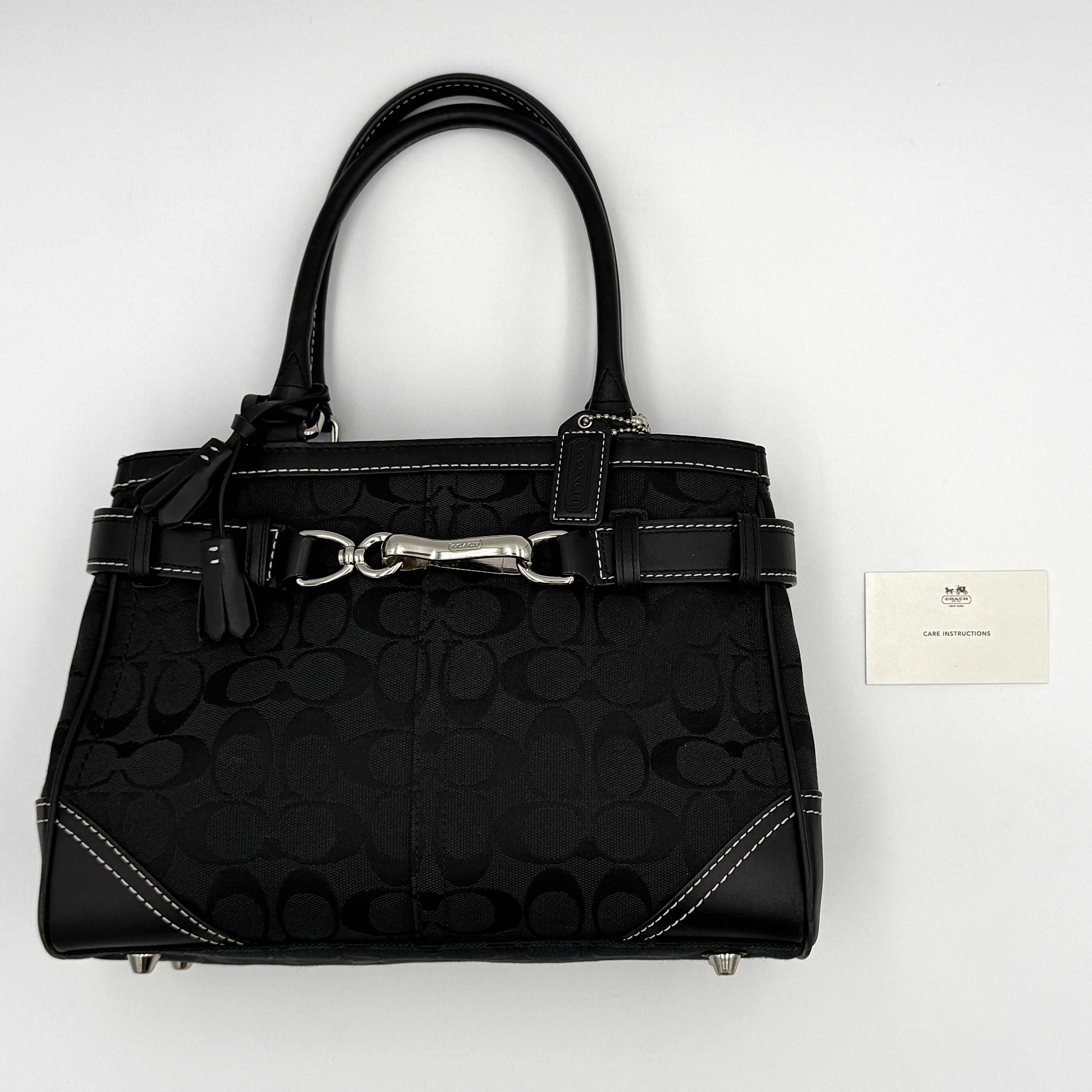 Coach Signature Hampton Carryall Shoulder Bag Black