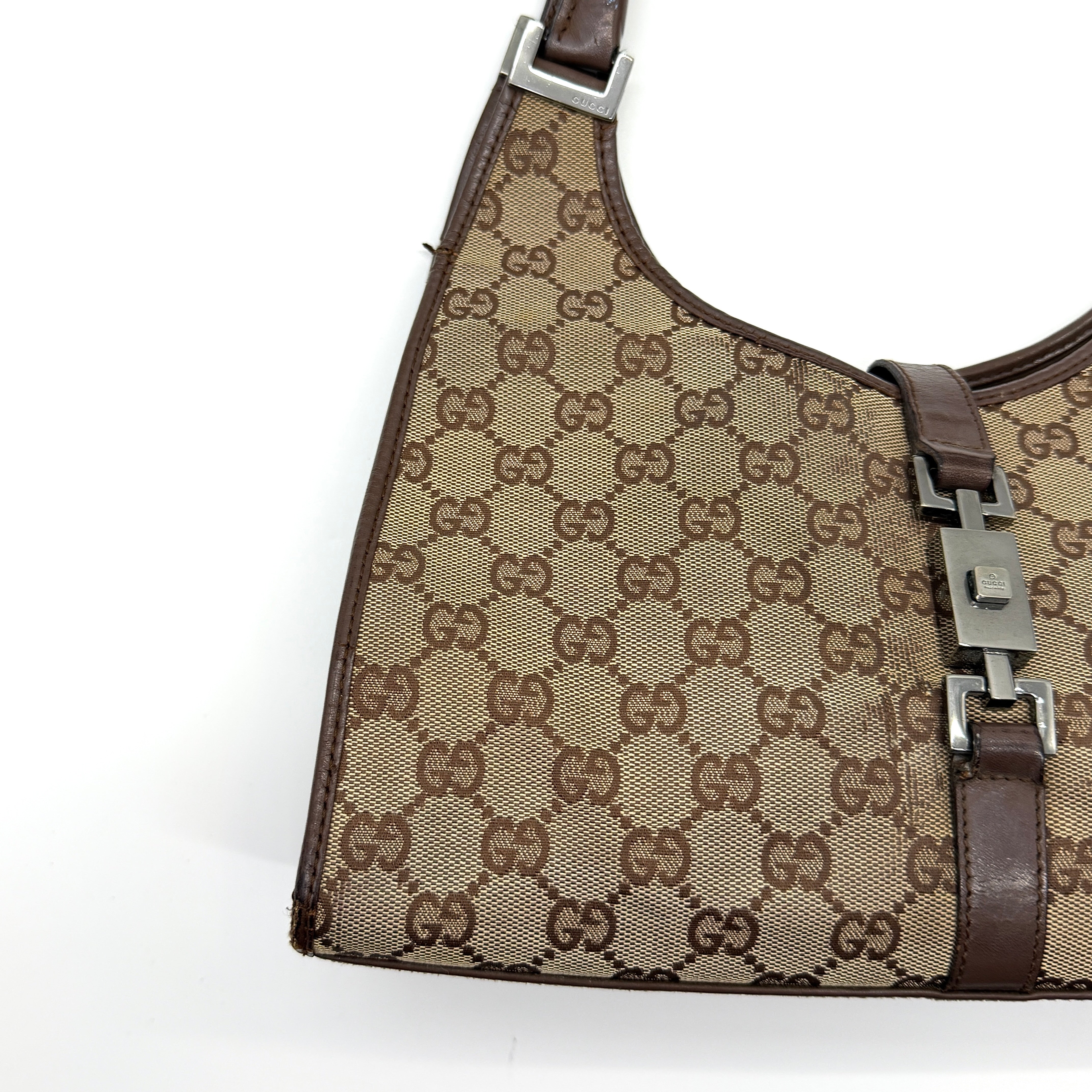Gucci GG Monogram Jackie Shoulder Bag Beige/Brown