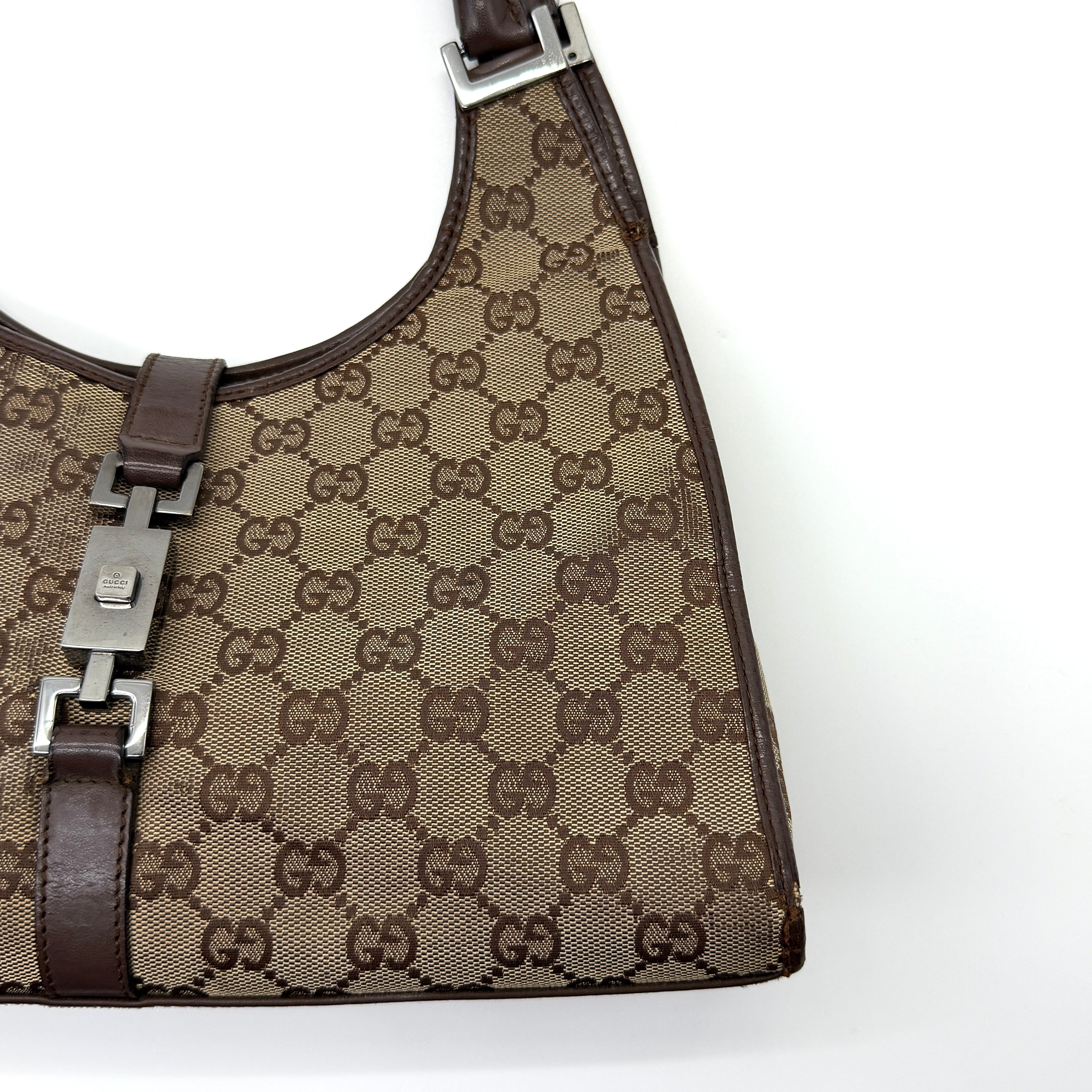 Gucci GG Monogram Jackie Shoulder Bag Beige/Brown