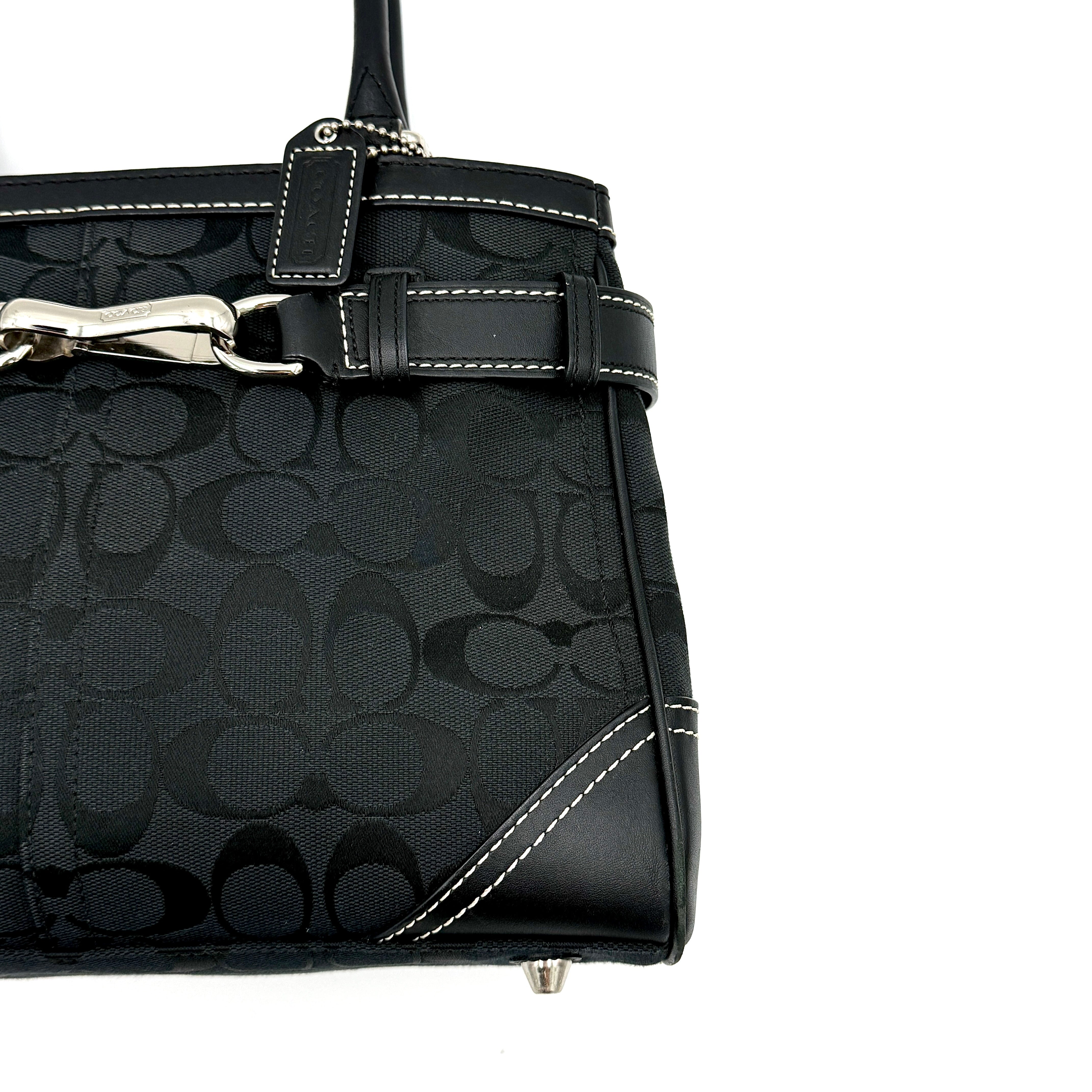 Coach Signature Hampton Carryall Shoulder Bag Black