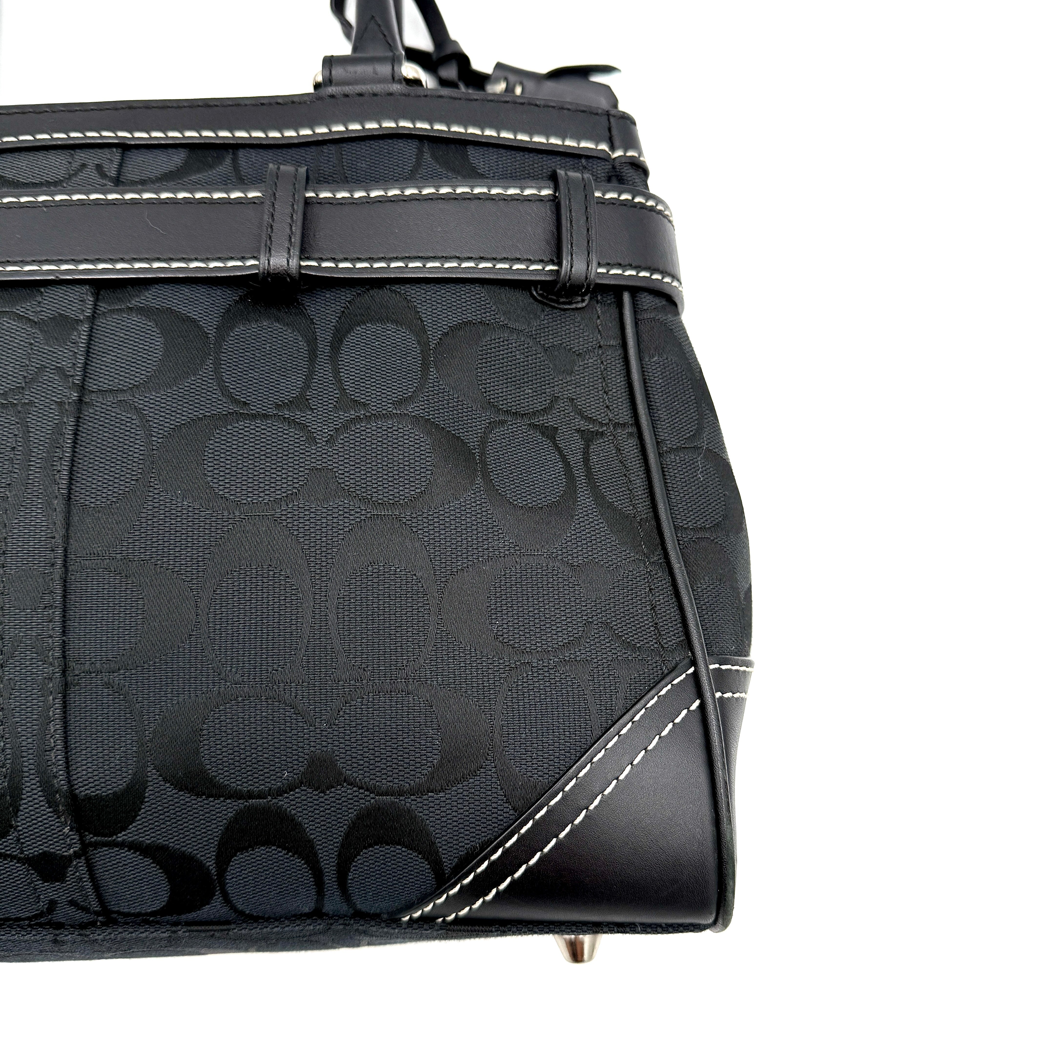 Coach Signature Hampton Carryall Shoulder Bag Black